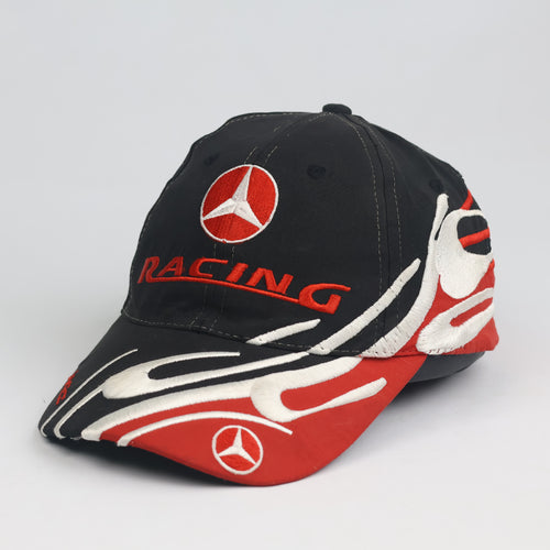 Vintage Mercedes-Benz Racing Flame Graphic Motorsport Strapback Hat