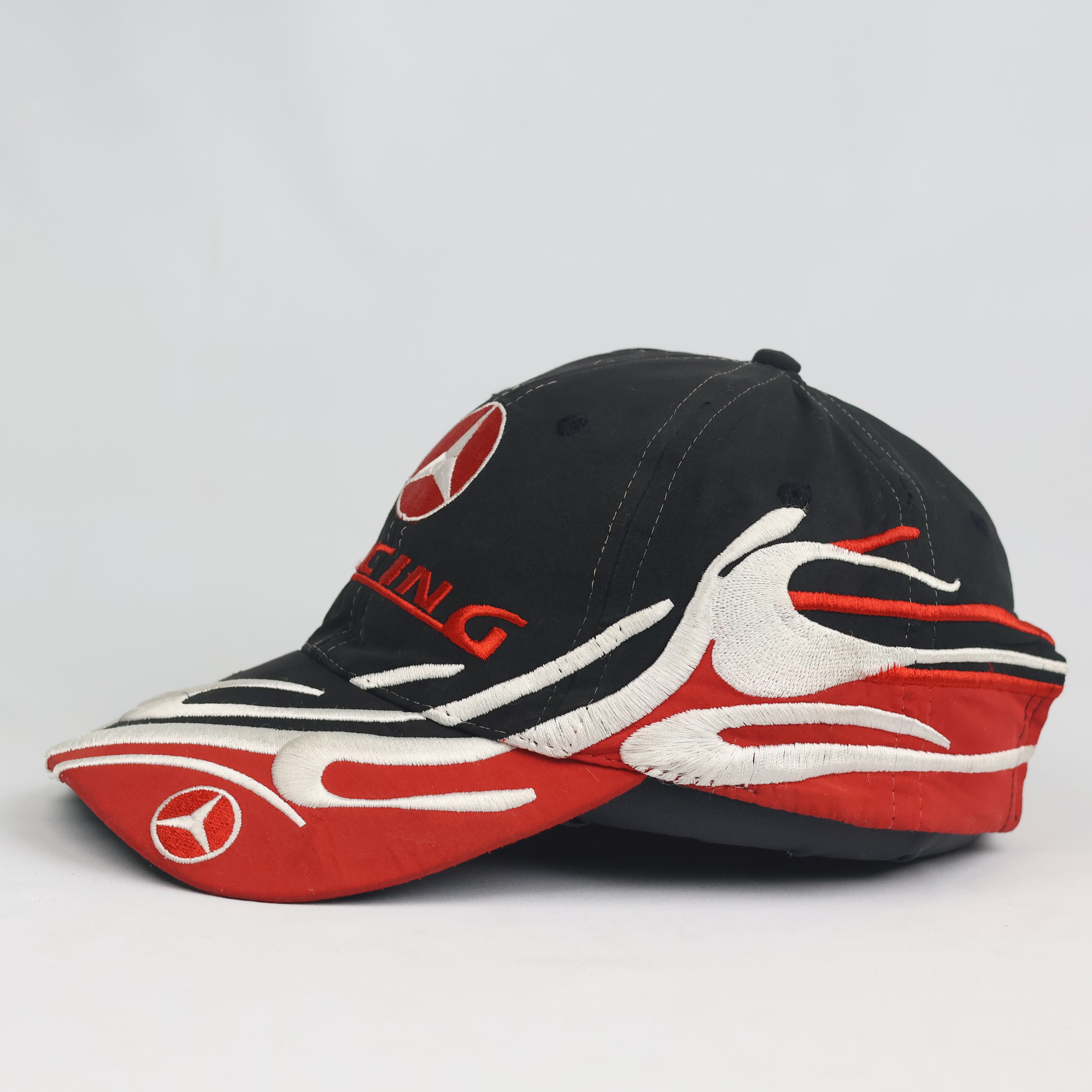 Vintage Mercedes-Benz Racing Flame Graphic Motorsport Strapback Hat