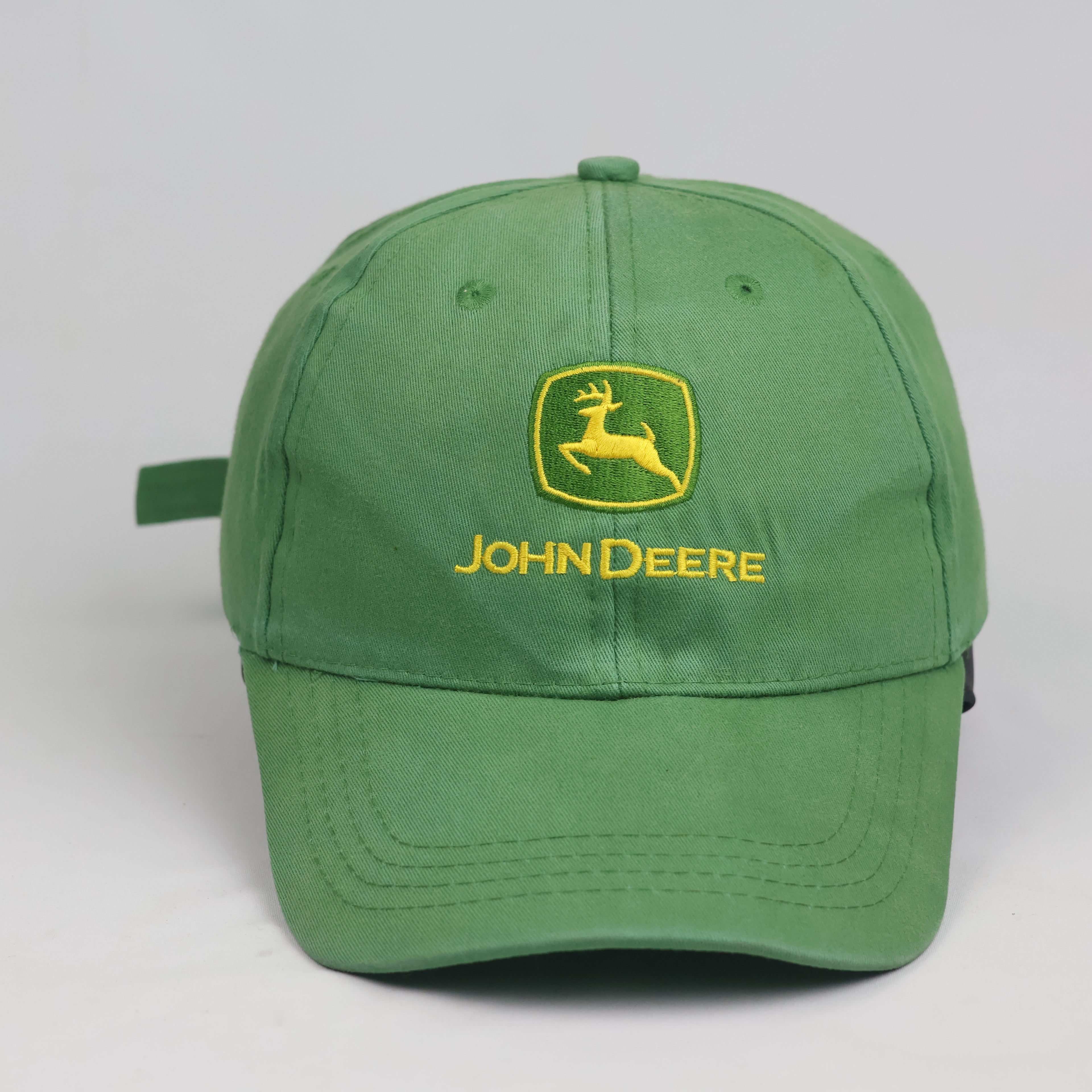 John Deere Classic Logo Green Cotton Strapback Metal Buckle Dad Hat