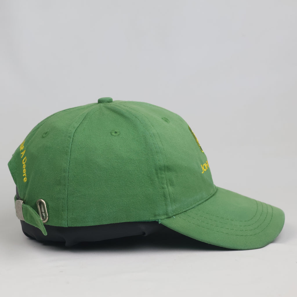 John Deere Classic Logo Green Cotton Strapback Metal Buckle Dad Hat