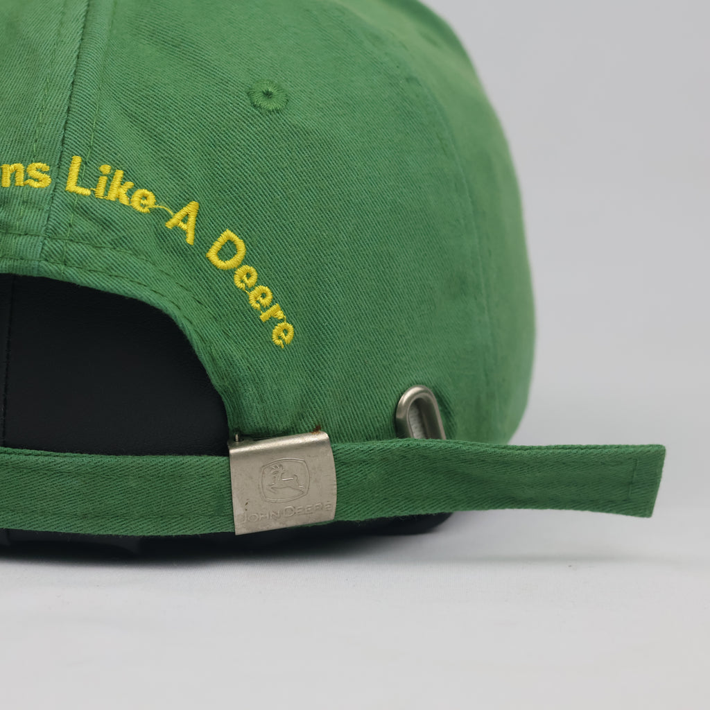 John Deere Classic Logo Green Cotton Strapback Metal Buckle Dad Hat