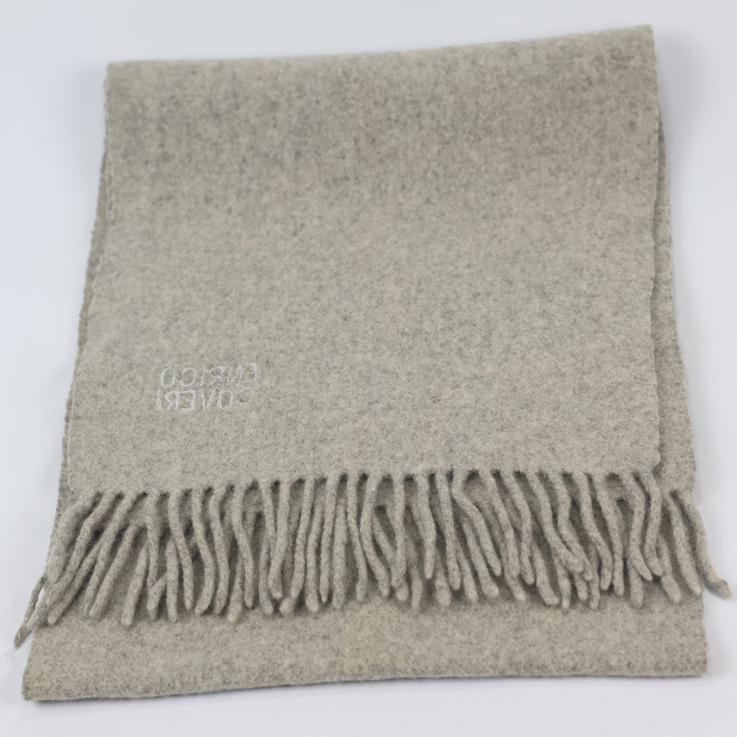 Authentic Enrico Coveri Grey Winter Thrifted Scarf - Premium Embroidered Logo