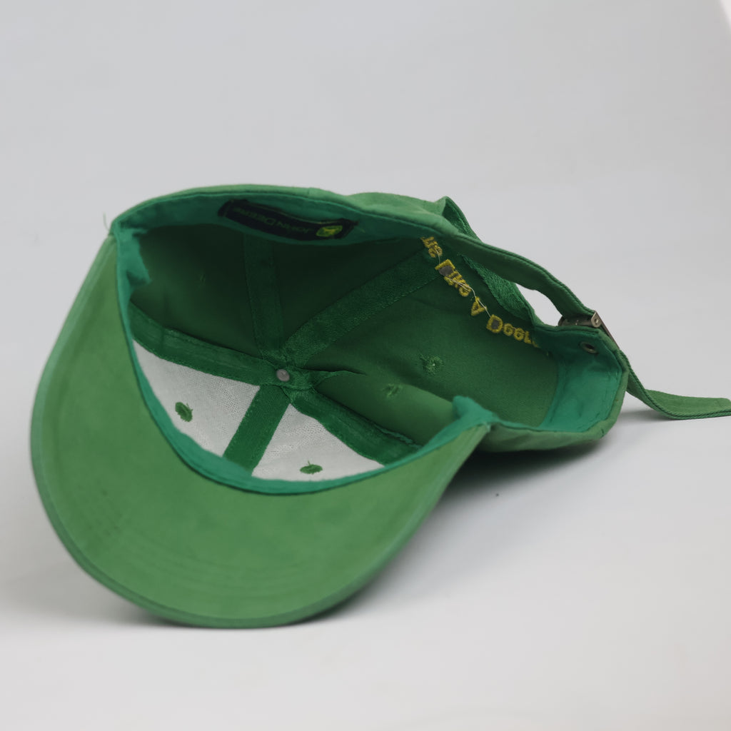 John Deere Classic Logo Green Cotton Strapback Metal Buckle Dad Hat