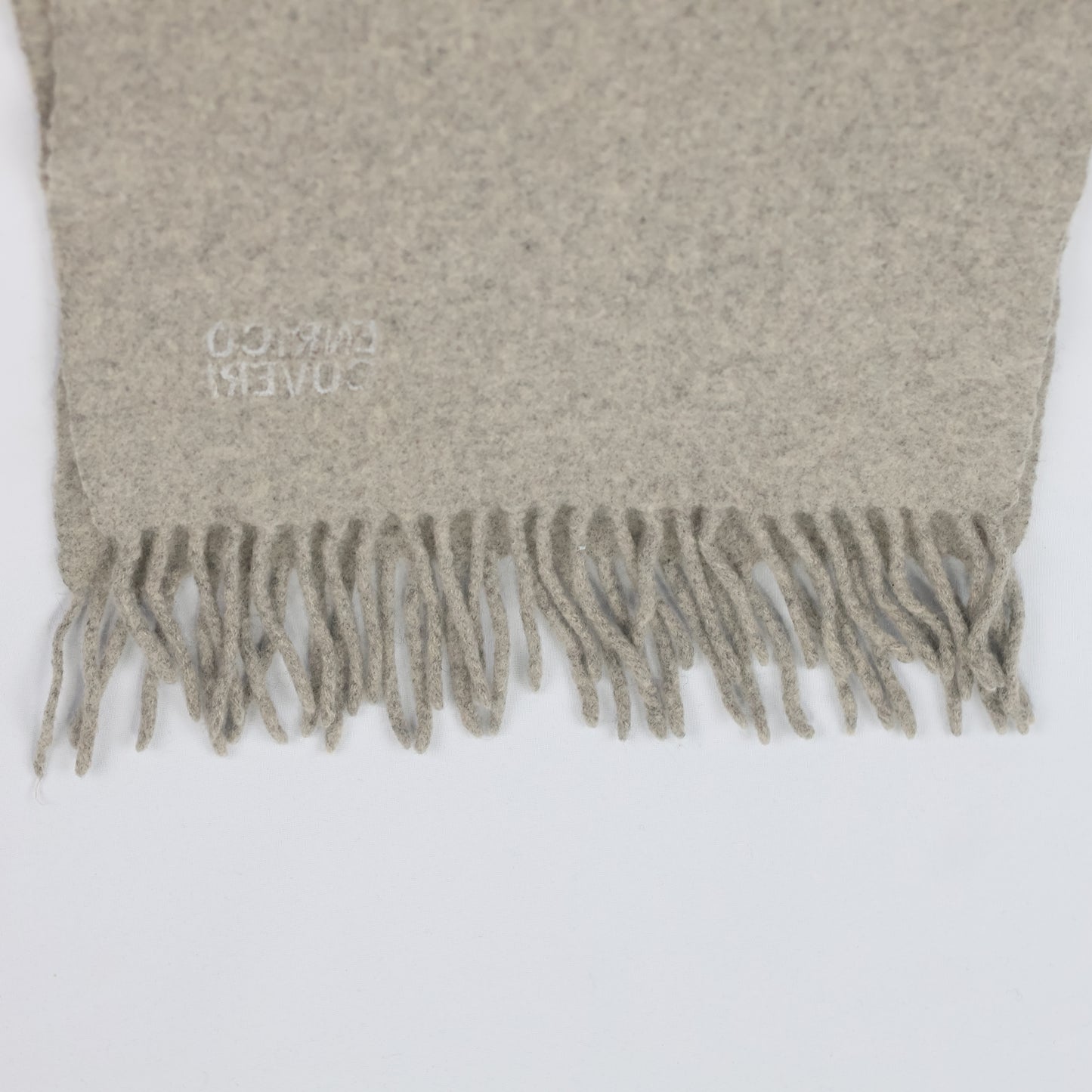 Authentic Enrico Coveri Grey Winter Thrifted Scarf - Premium Embroidered Logo