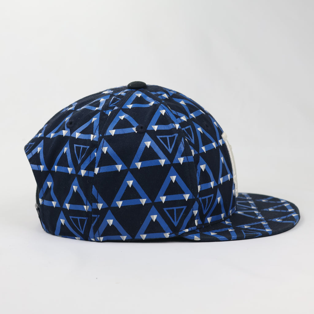 MLB Los Angeles Dodgers Triangle Geometric Print Snapback Thrifted Hat - 53cm