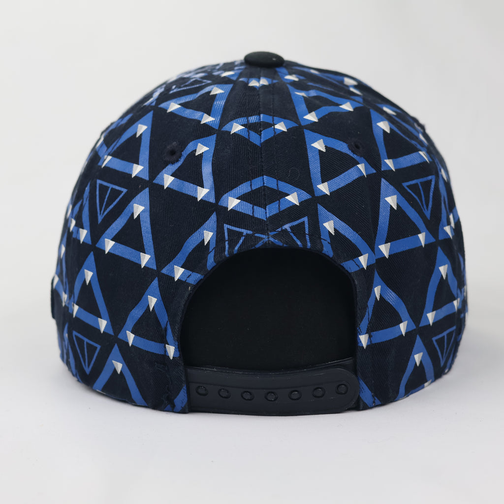 MLB Los Angeles Dodgers Triangle Geometric Print Snapback Thrifted Hat - 53cm