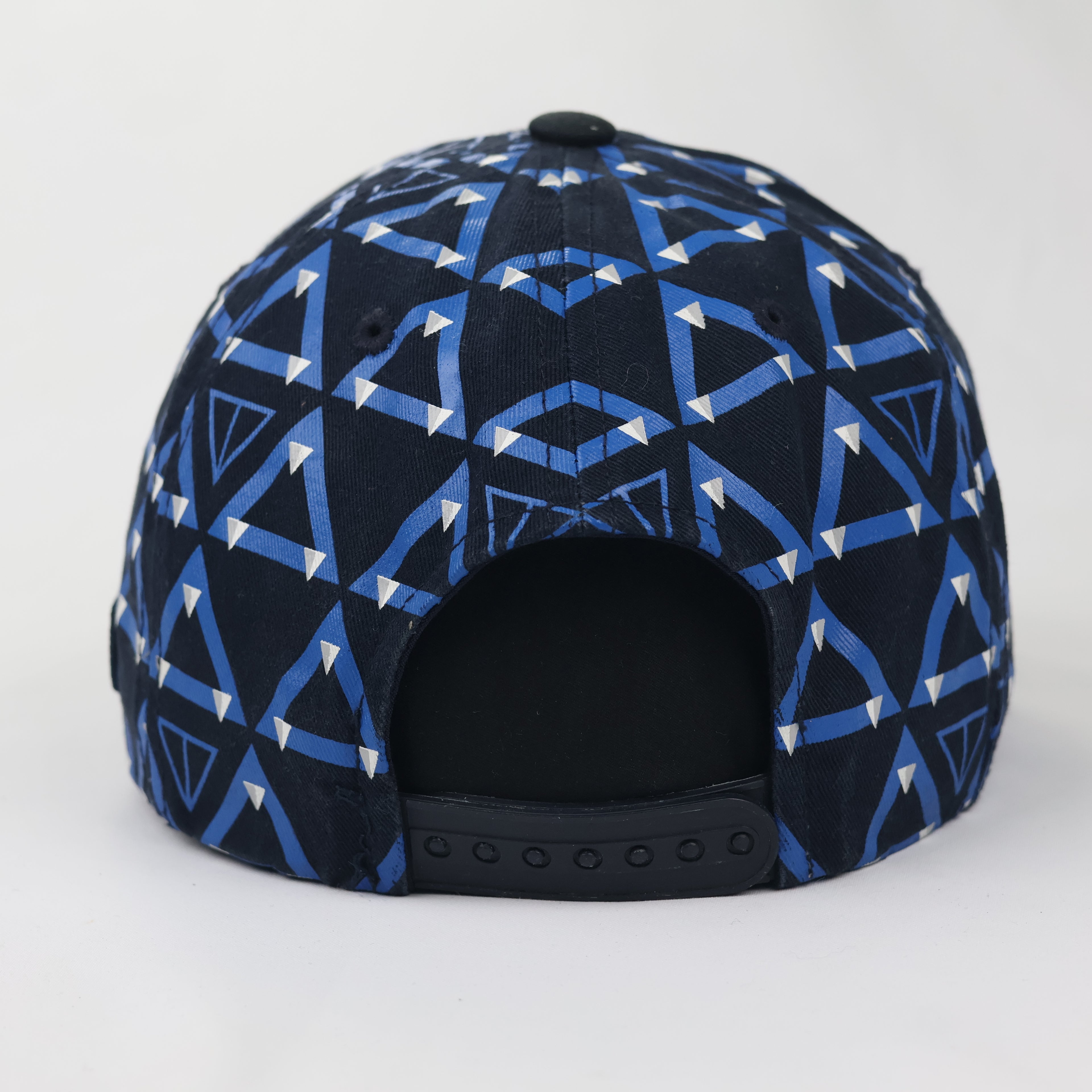 MLB Los Angeles Dodgers Triangle Geometric Print Snapback Thrifted Hat - 53cm