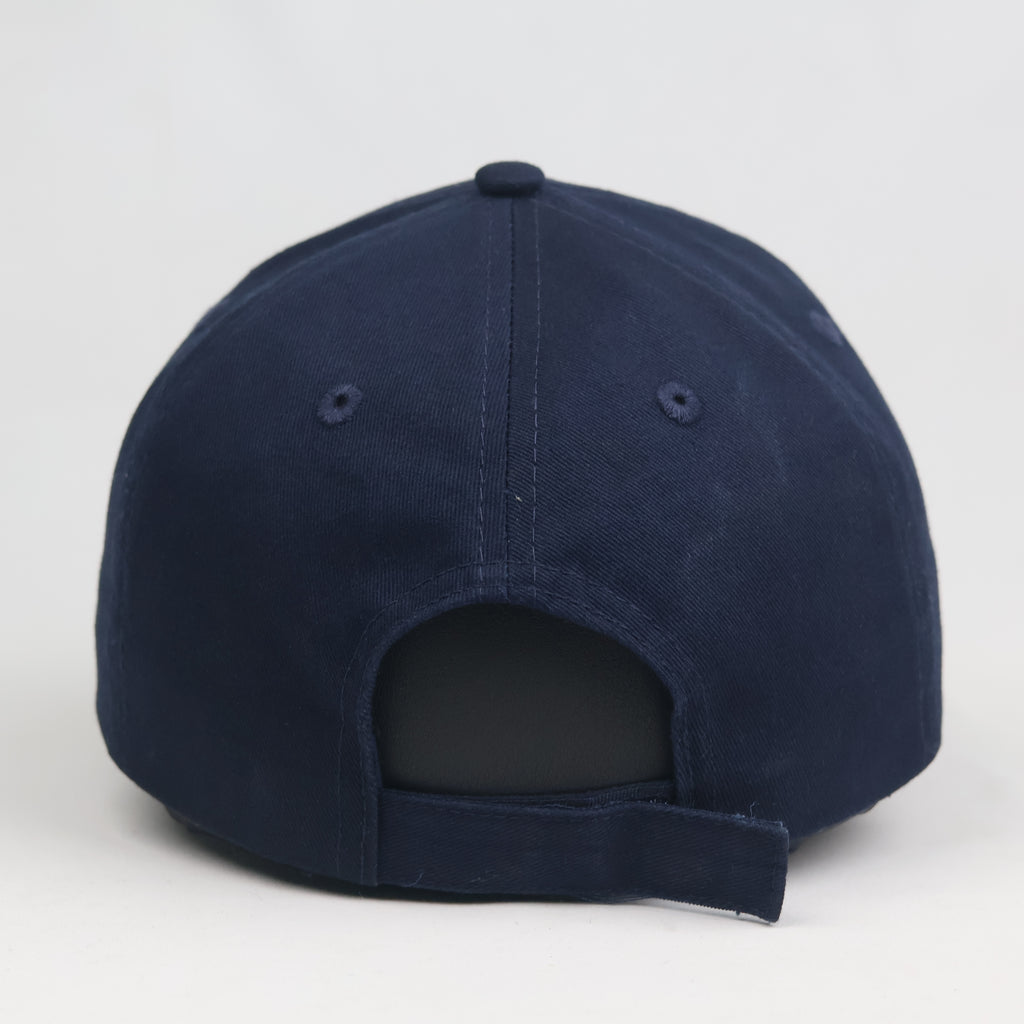 Thrifted Navy NYC 68 Maroon Felt Patch Strapback Dad Hat - 56-58cm