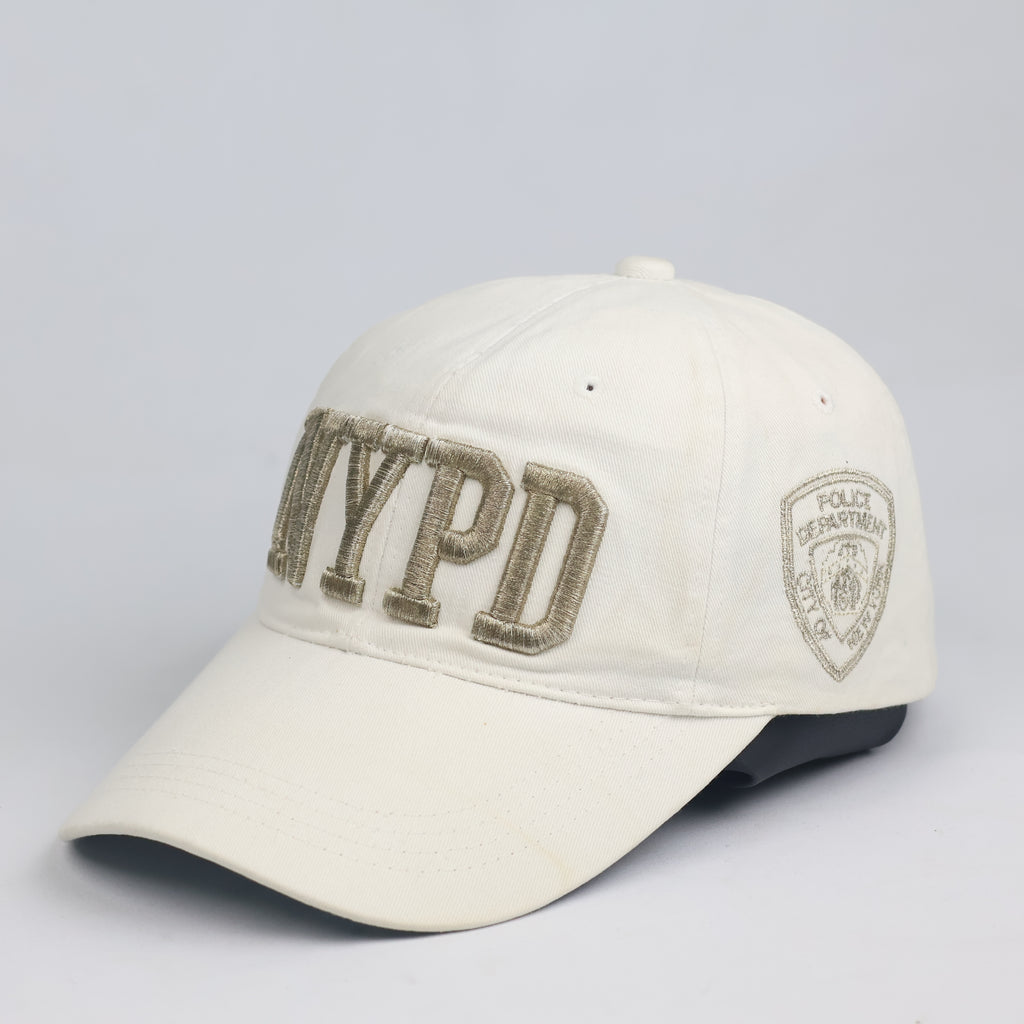 Thrifted NYPD Police Department City of New York Cream Baseball Cap