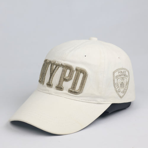 Thrifted NYPD Police Department City of New York Cream Baseball Cap