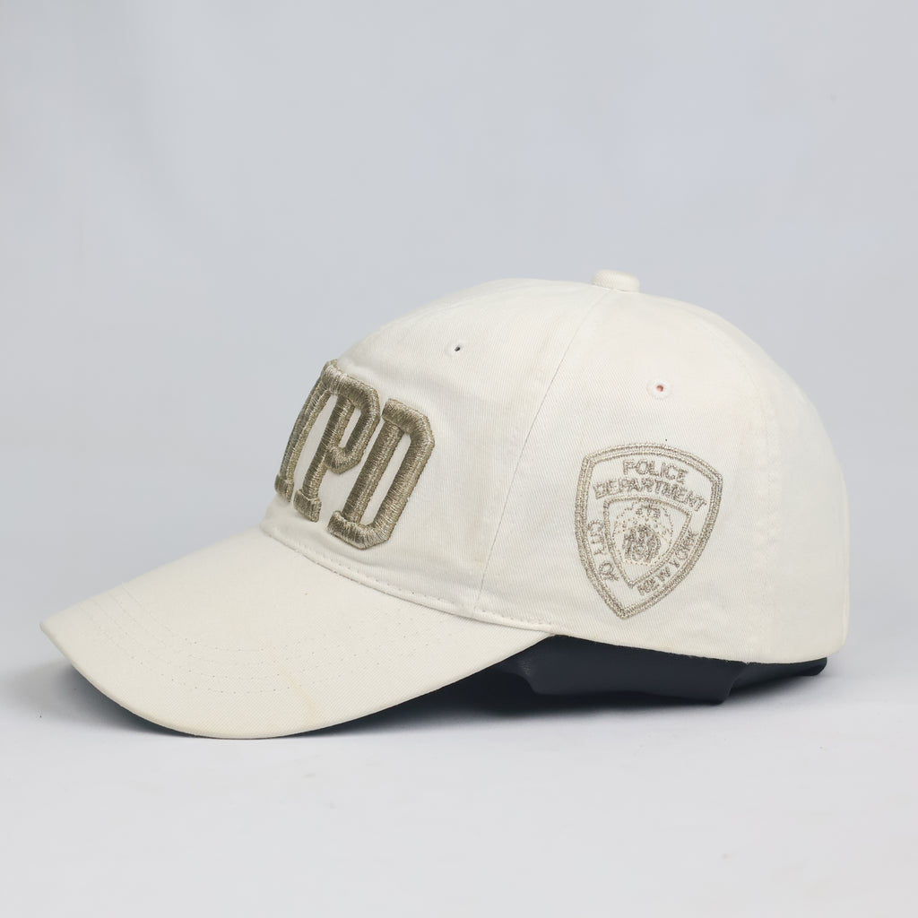 Thrifted NYPD Police Department City of New York Cream Baseball Cap