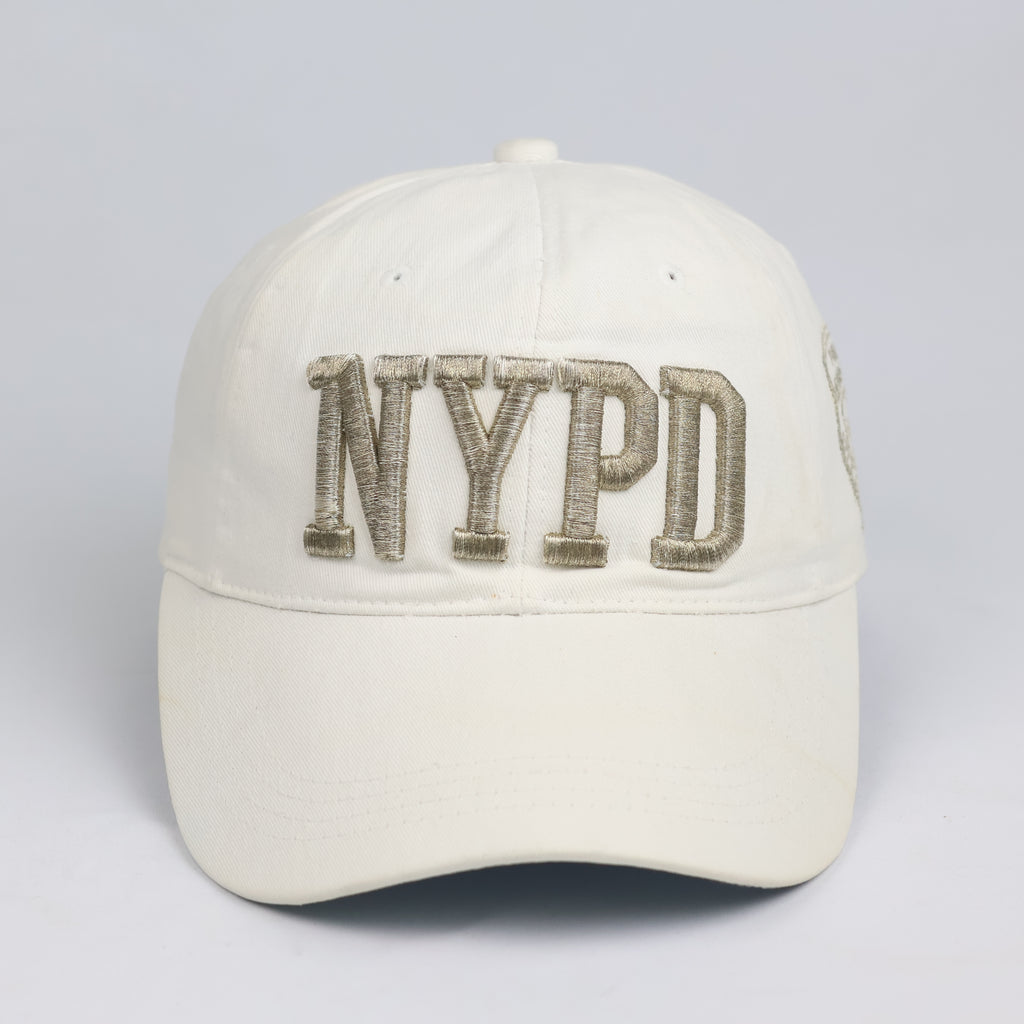 Thrifted NYPD Police Department City of New York Cream Baseball Cap