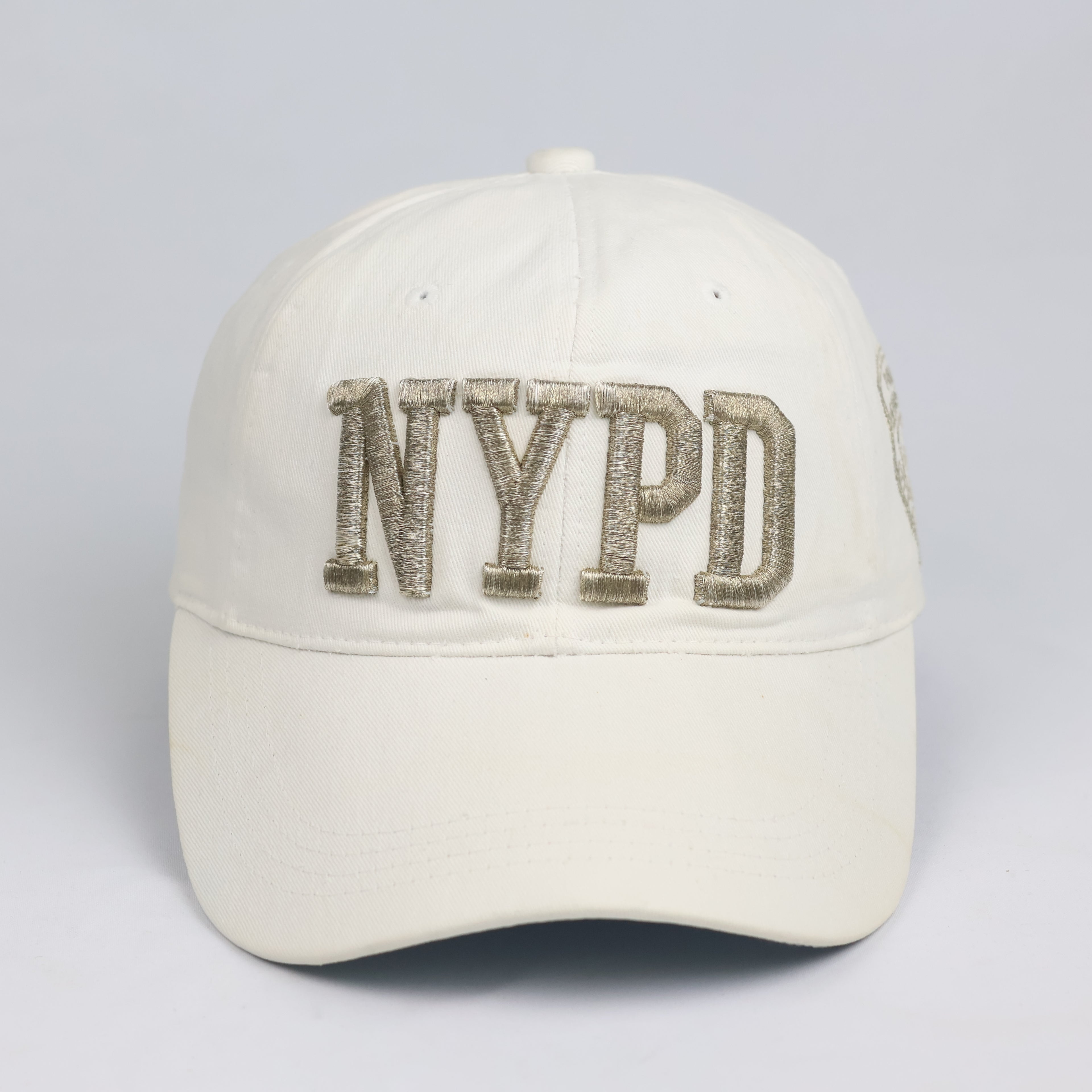 Thrifted NYPD Police Department City of New York Cream Baseball Cap