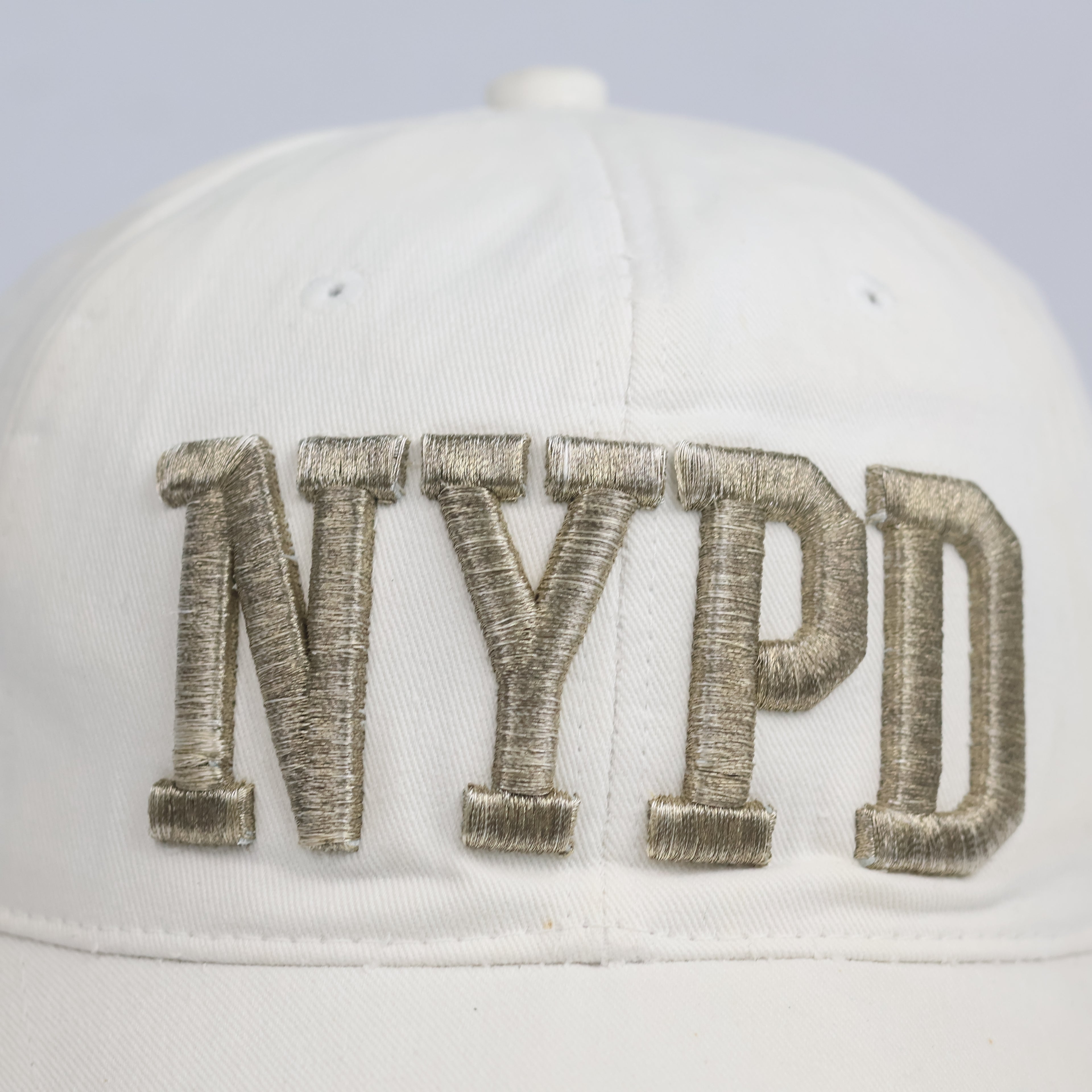 Thrifted NYPD Police Department City of New York Cream Baseball Cap