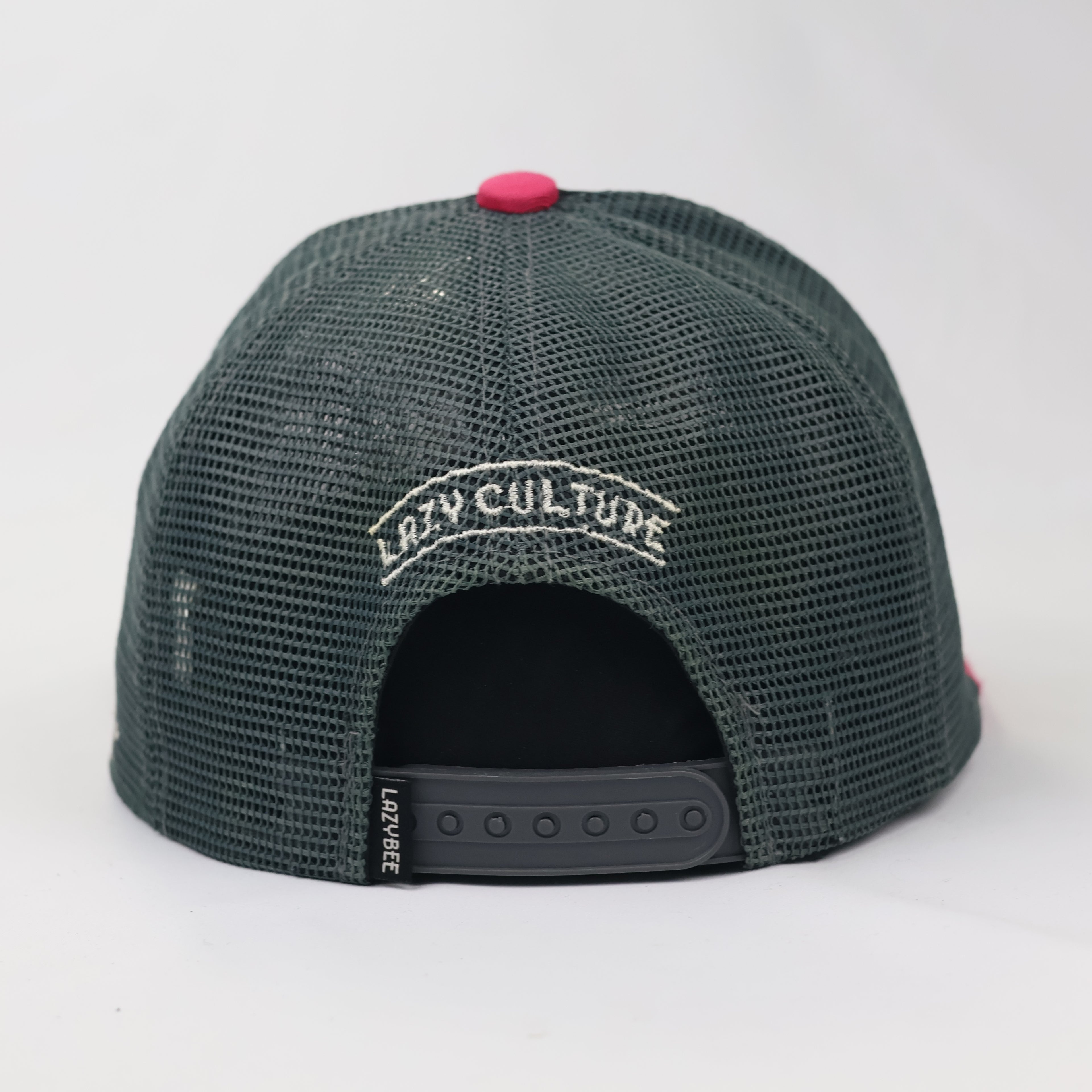 Lazybee Shark Logo Mesh Snapback - Black/Pink/Grey (Size 54-56cm)