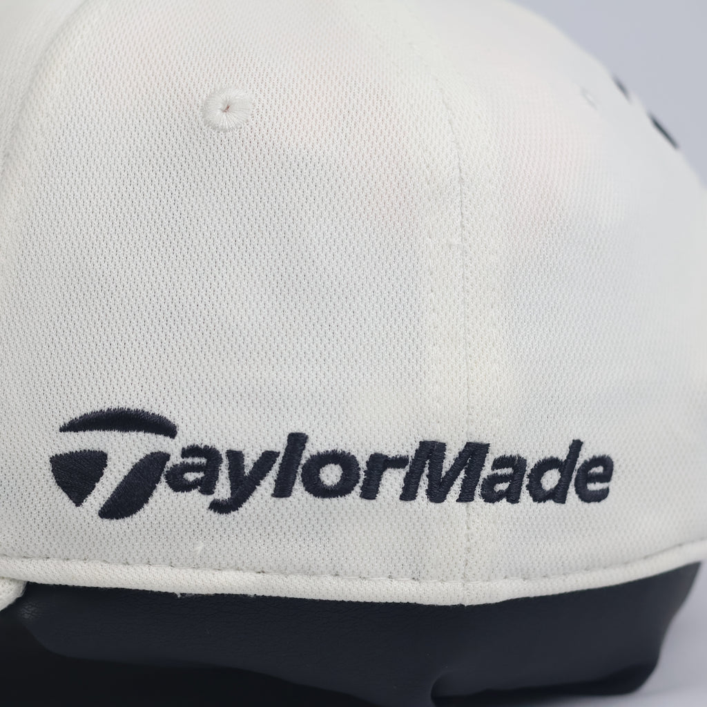 Thrifted TaylorMade Golf R15 Embroidered Off-White Tour Performance Hat - Black Underbrim