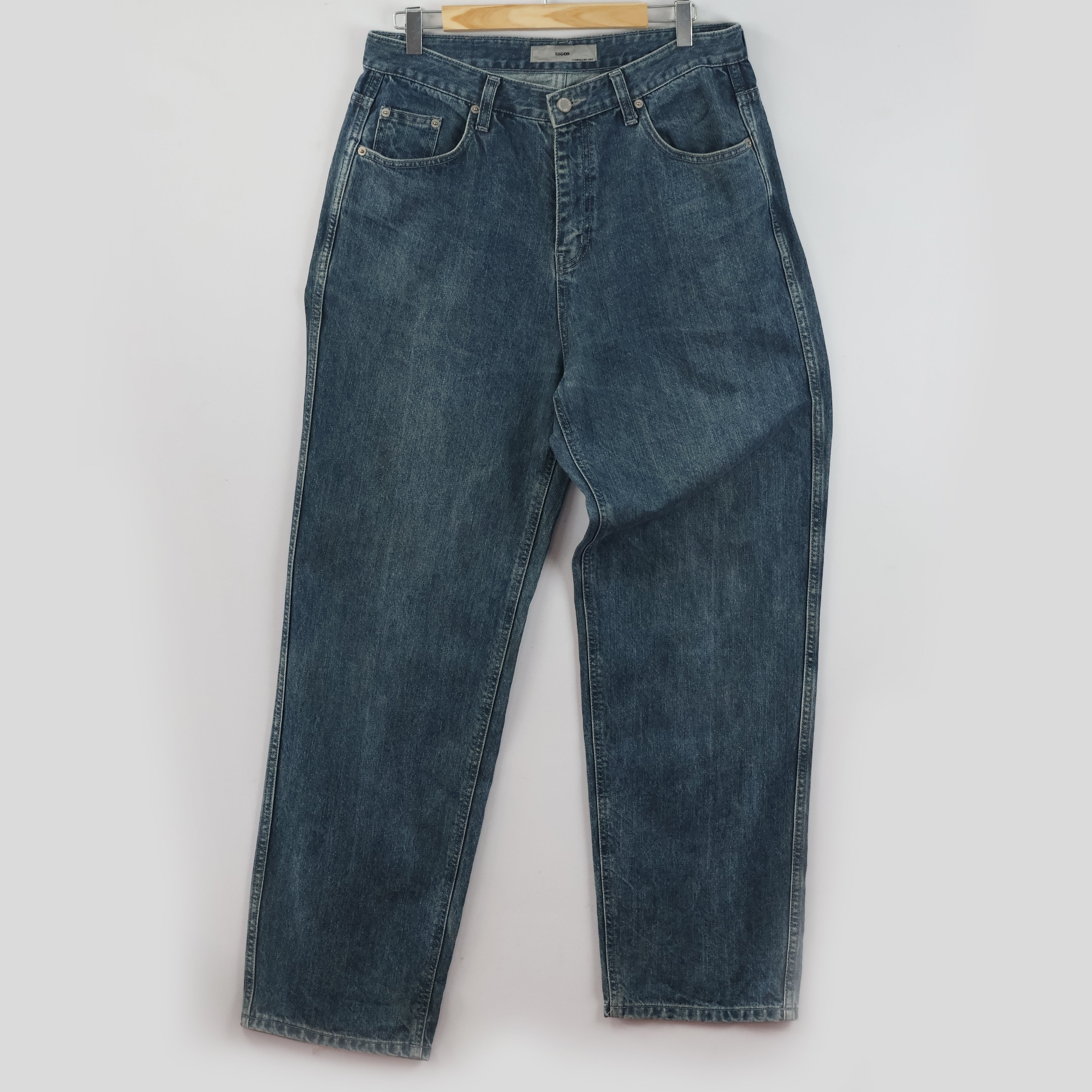 Thrifted SIUDEE 100% Cotton Dark Wash Straight Denim Pants Waist:32/ J1113