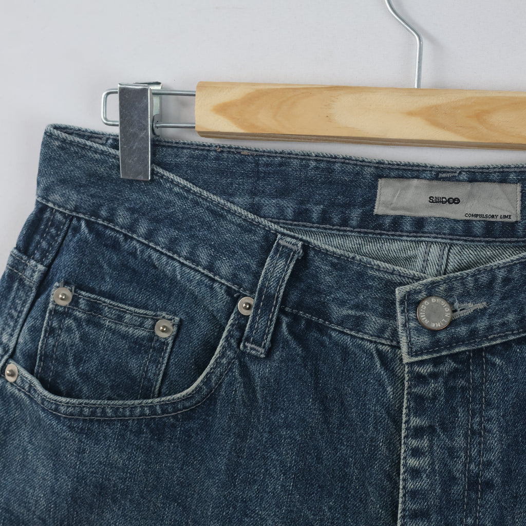 Thrifted SIUDEE 100% Cotton Dark Wash Straight Denim Pants Waist:32/ J1113