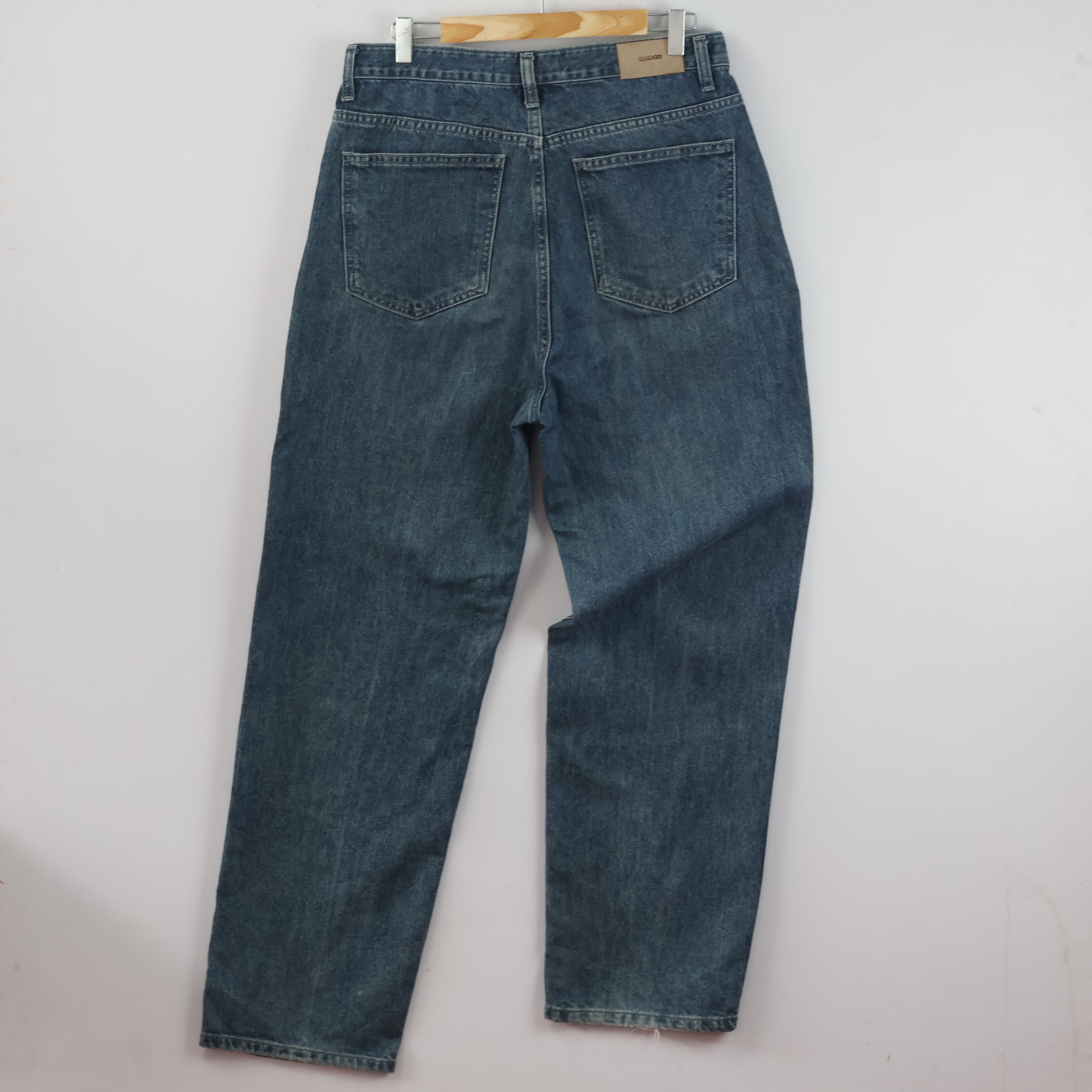 Thrifted SIUDEE 100% Cotton Dark Wash Straight Denim Pants Waist:32/ J1113