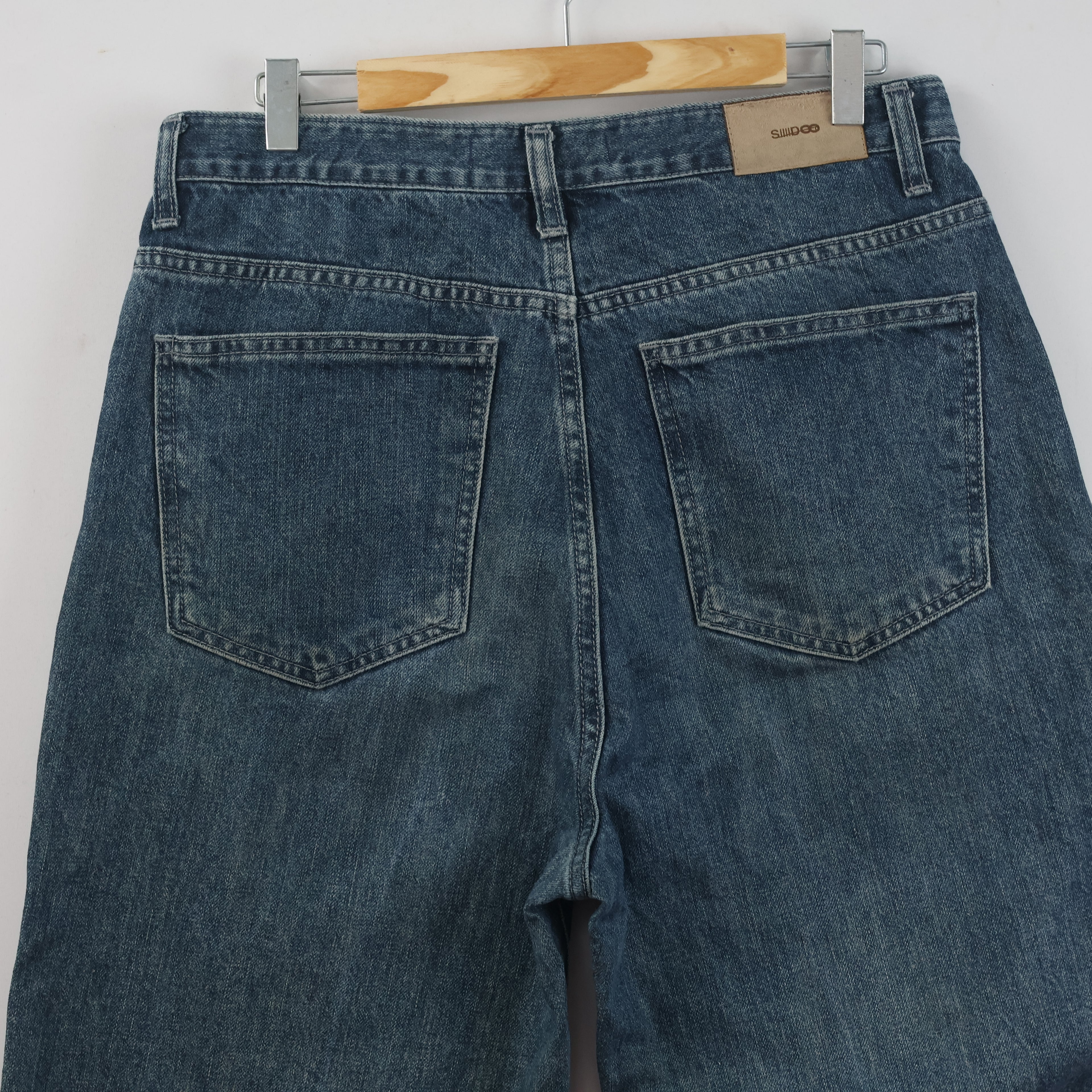 Thrifted SIUDEE 100% Cotton Dark Wash Straight Denim Pants Waist:32/ J1113