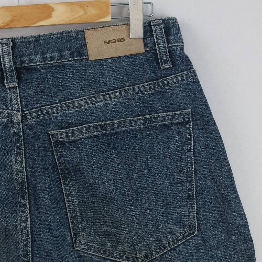 Thrifted SIUDEE 100% Cotton Dark Wash Straight Denim Pants Waist:32/ J1113