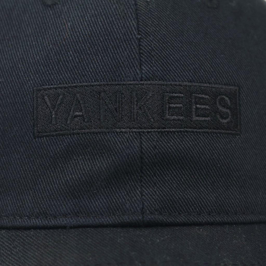 MLB NY Yankees Tonal Embroidered Thrifted Cap - All Black Adjustable (56-58cm)