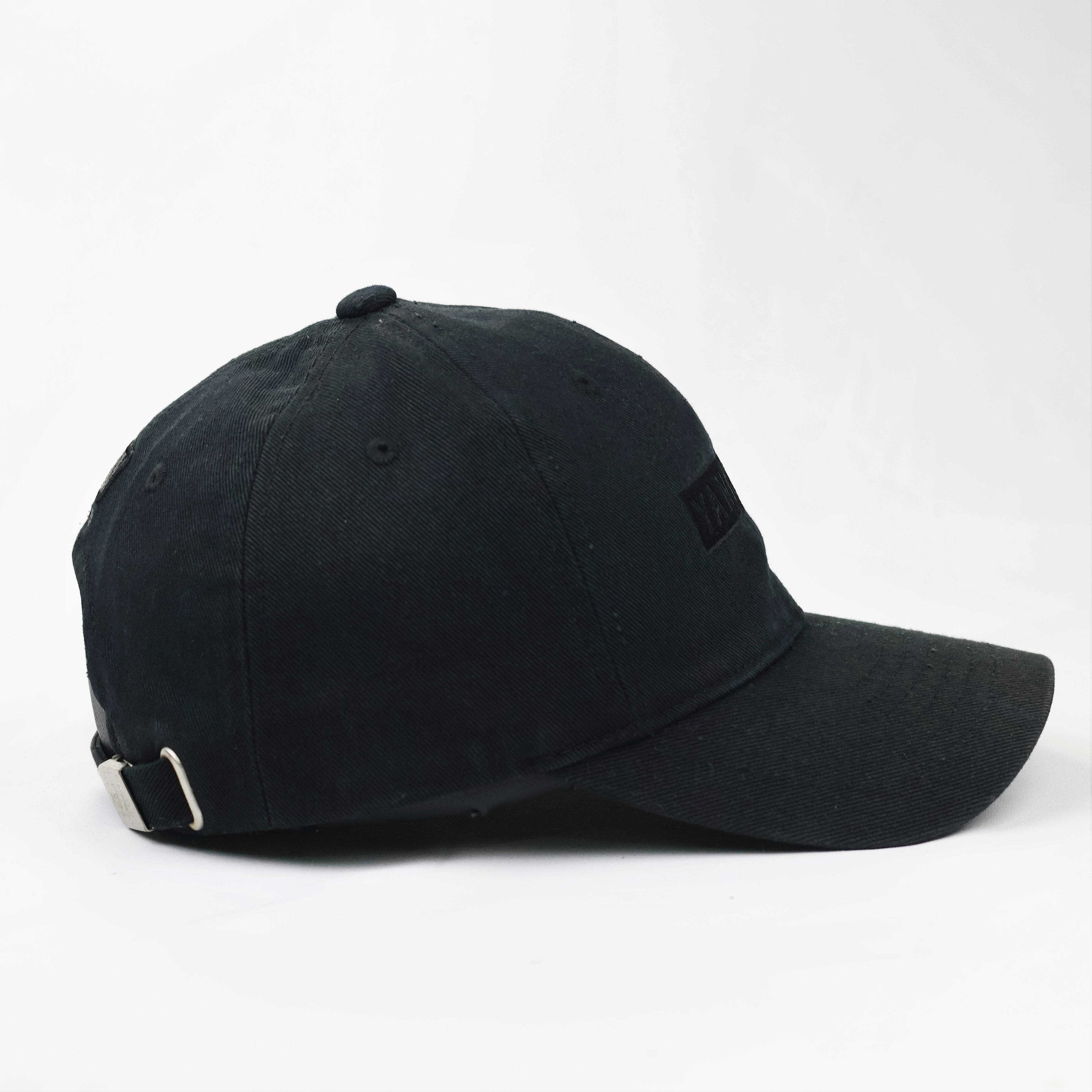MLB NY Yankees Tonal Embroidered Thrifted Cap - All Black Adjustable (56-58cm)