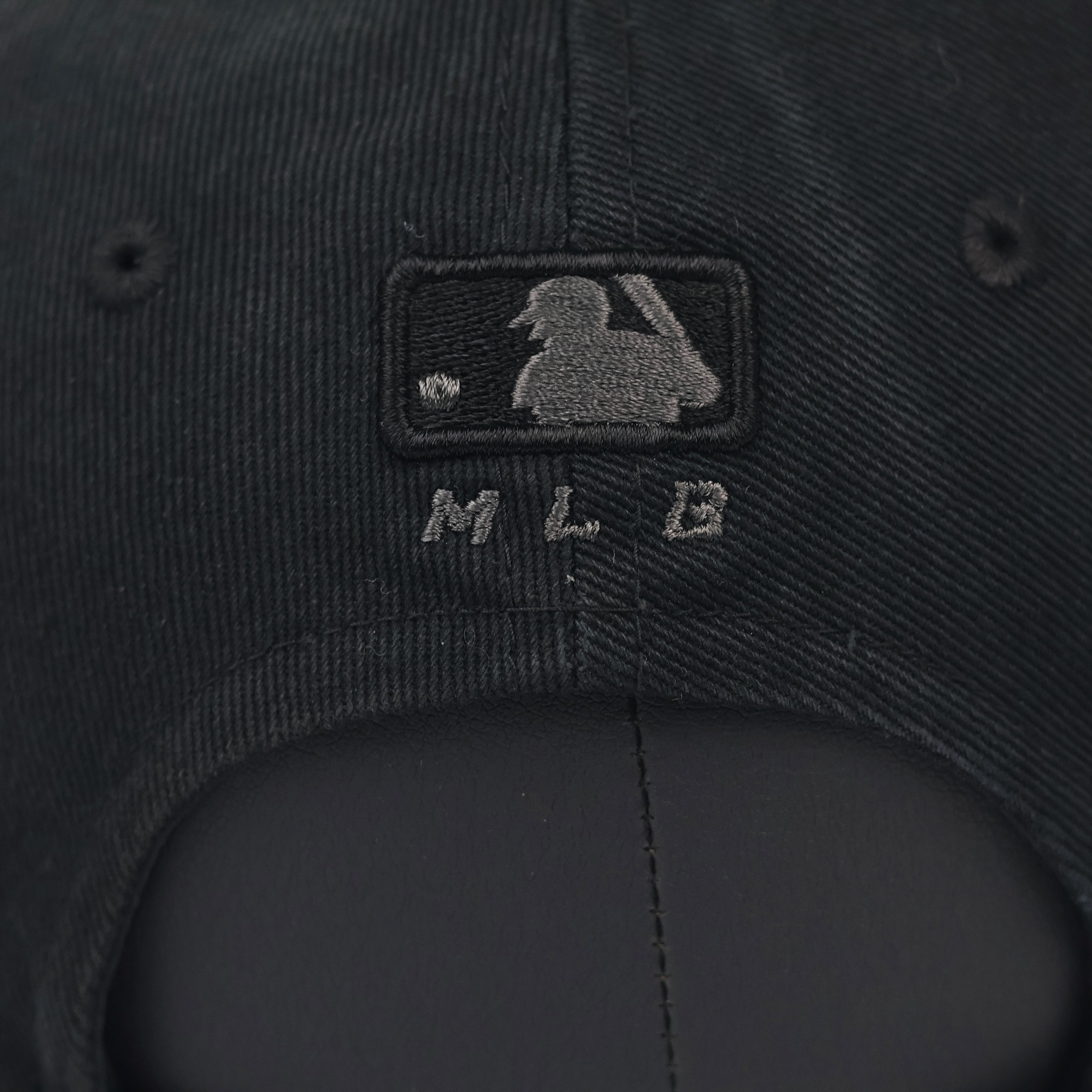 MLB NY Yankees Tonal Embroidered Thrifted Cap - All Black Adjustable (56-58cm)