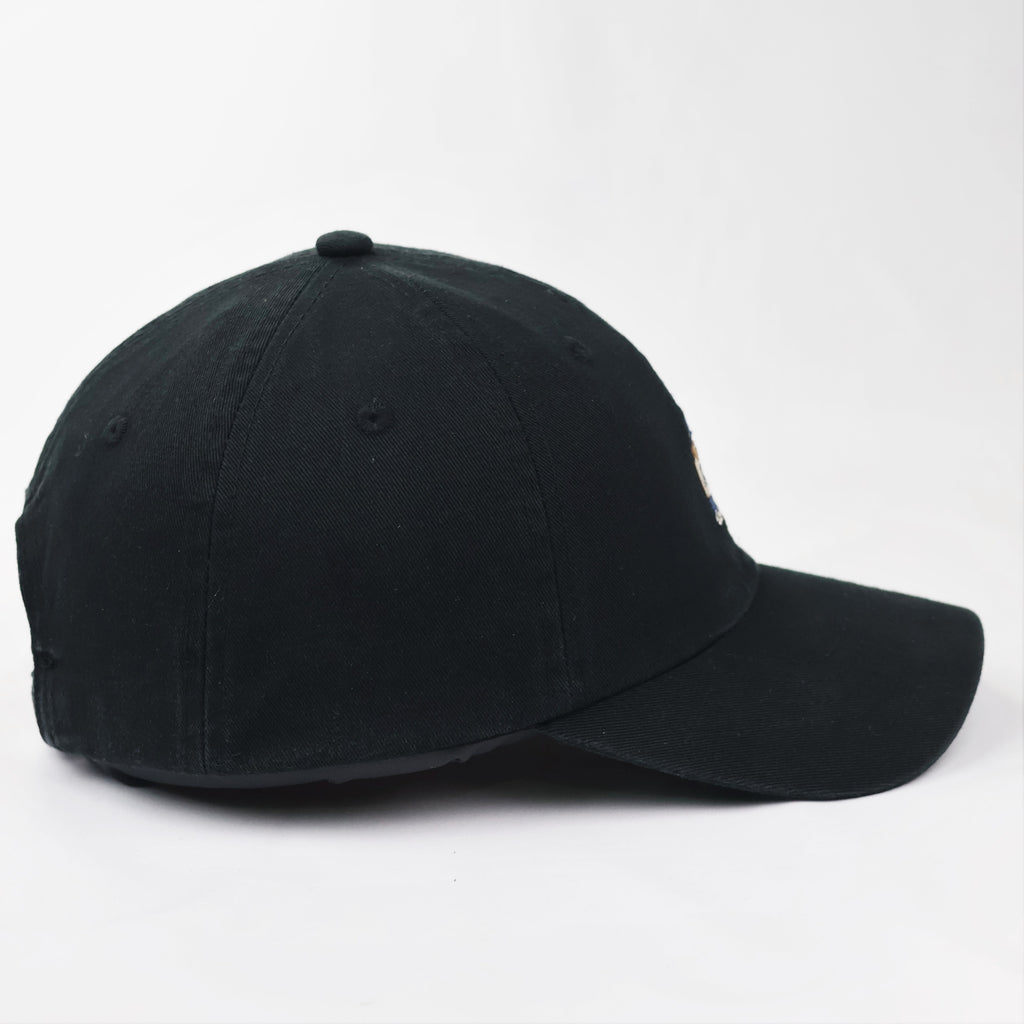 Classic Black Bear Embroidery Hat - Adjustable Cotton Cap (Size 54-56cm)