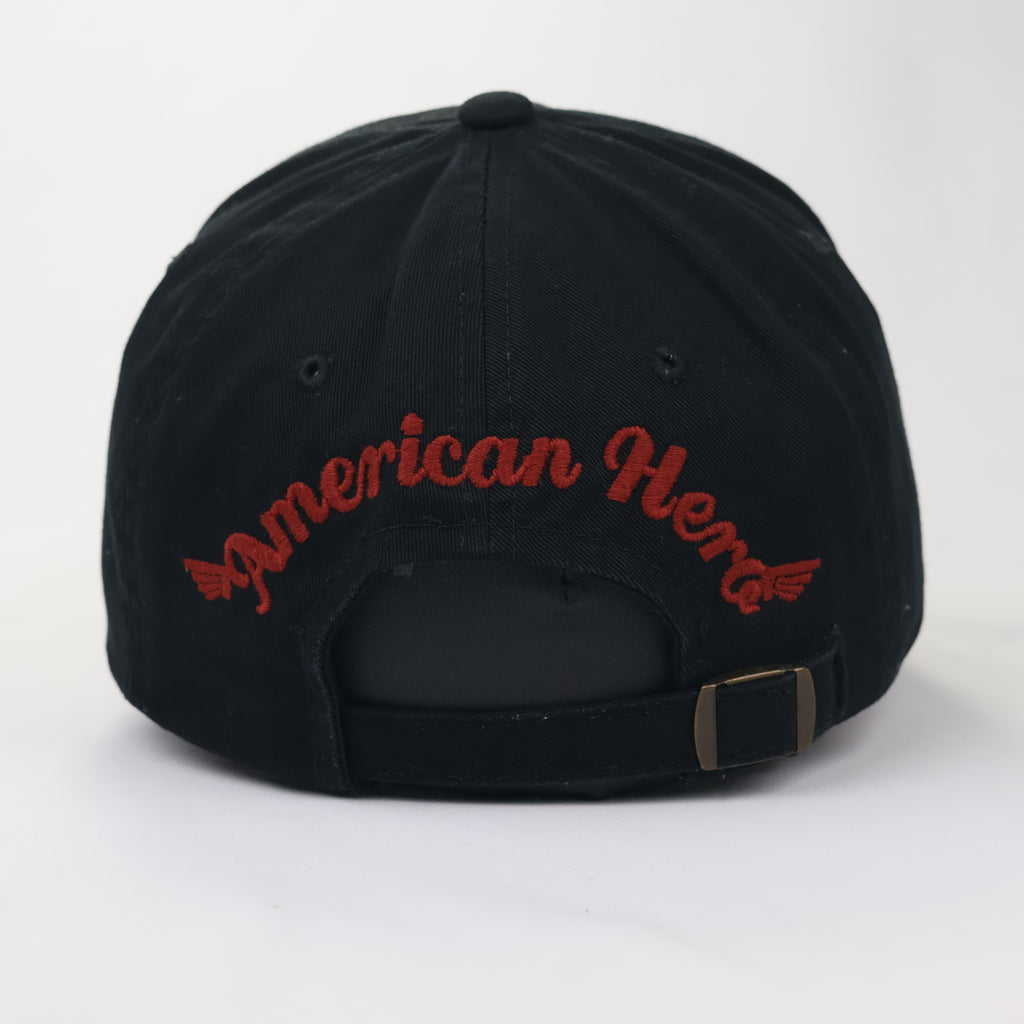 Vintage United States America Eagle Cap - Black & Red "Since 1776" Hat