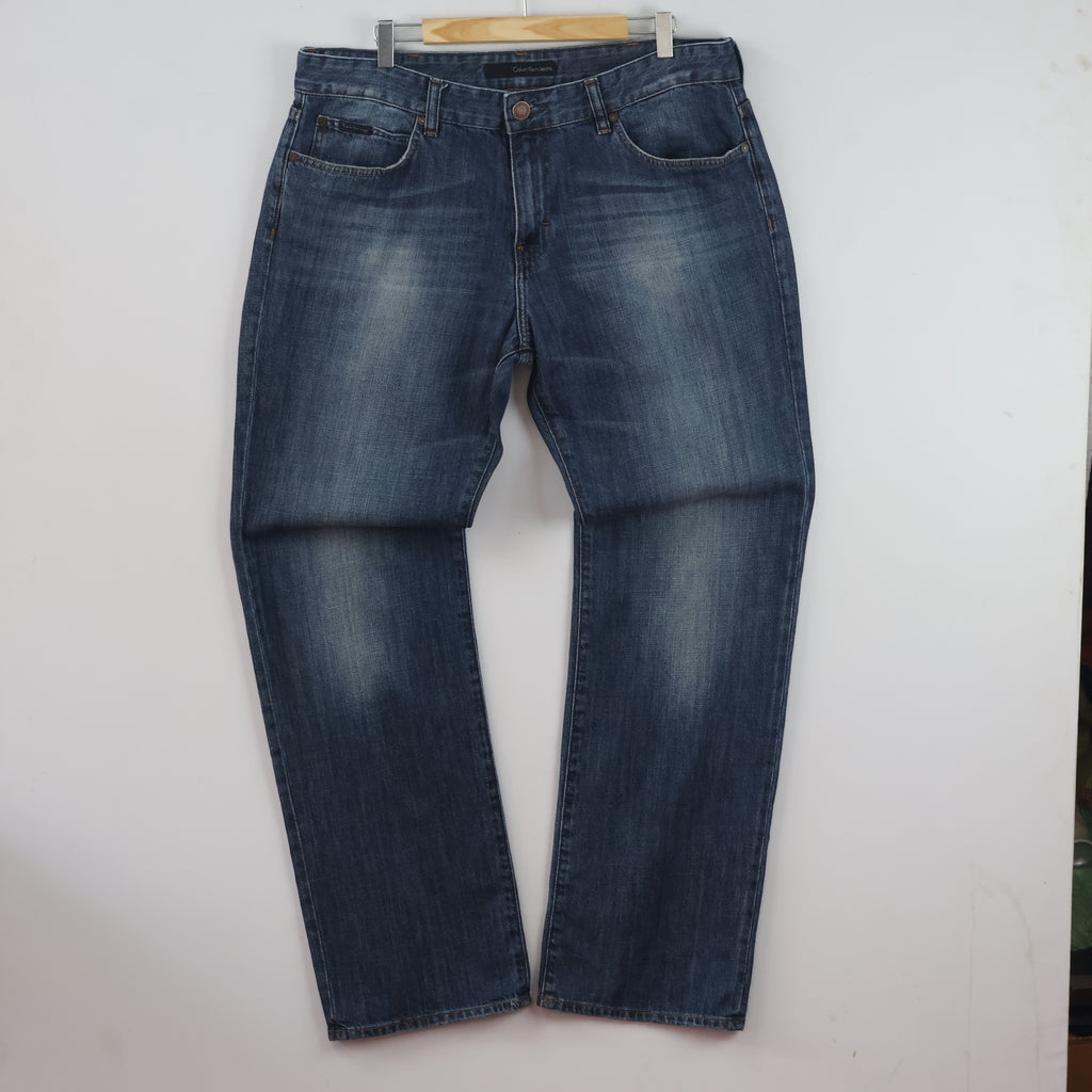 Thrifted Vintage Calvin Klein Jeans Blue Straight Leg Denim Pants Waist:36/ J1117