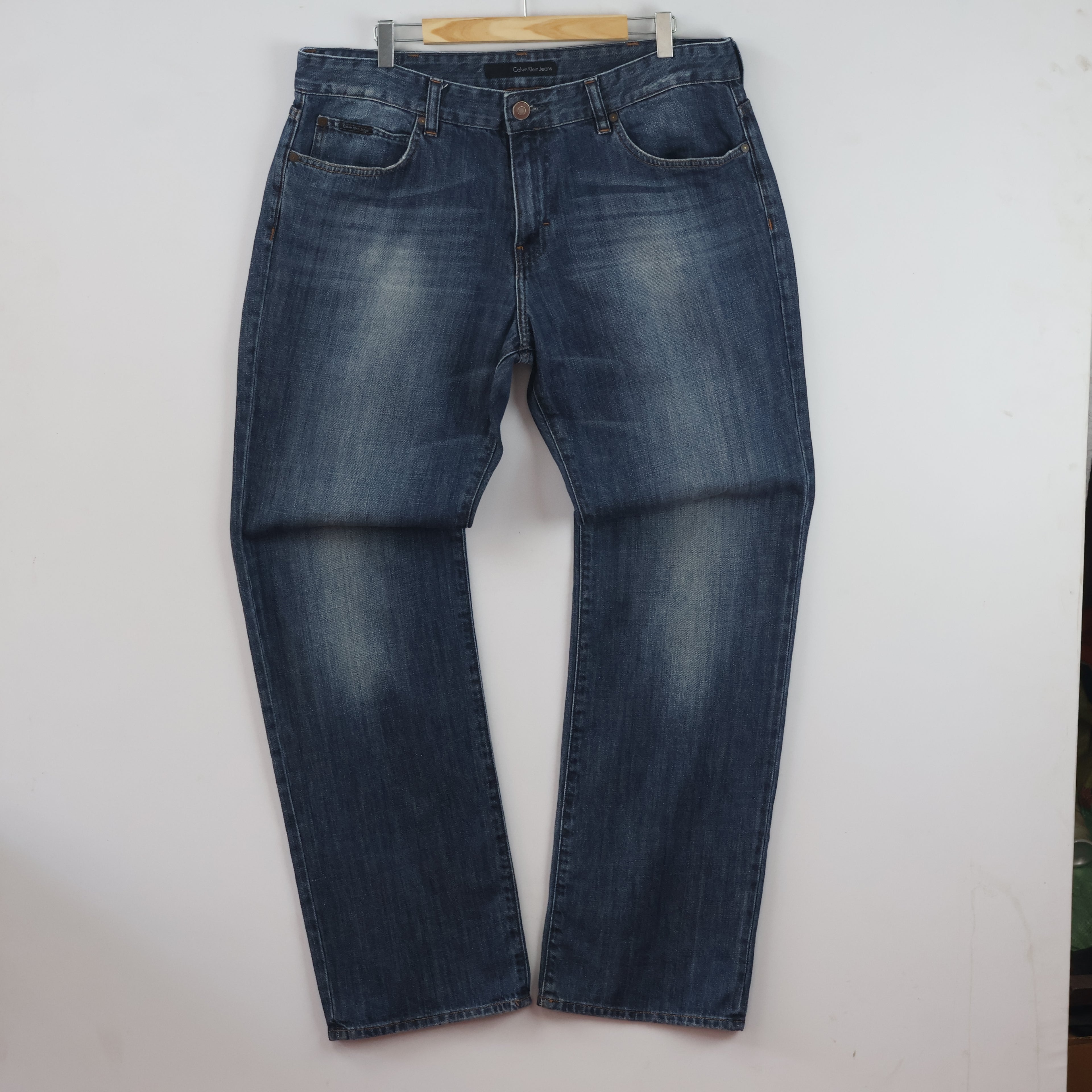Thrifted Vintage Calvin Klein Jeans Blue Straight Leg Denim Pants Waist:36/ J1117