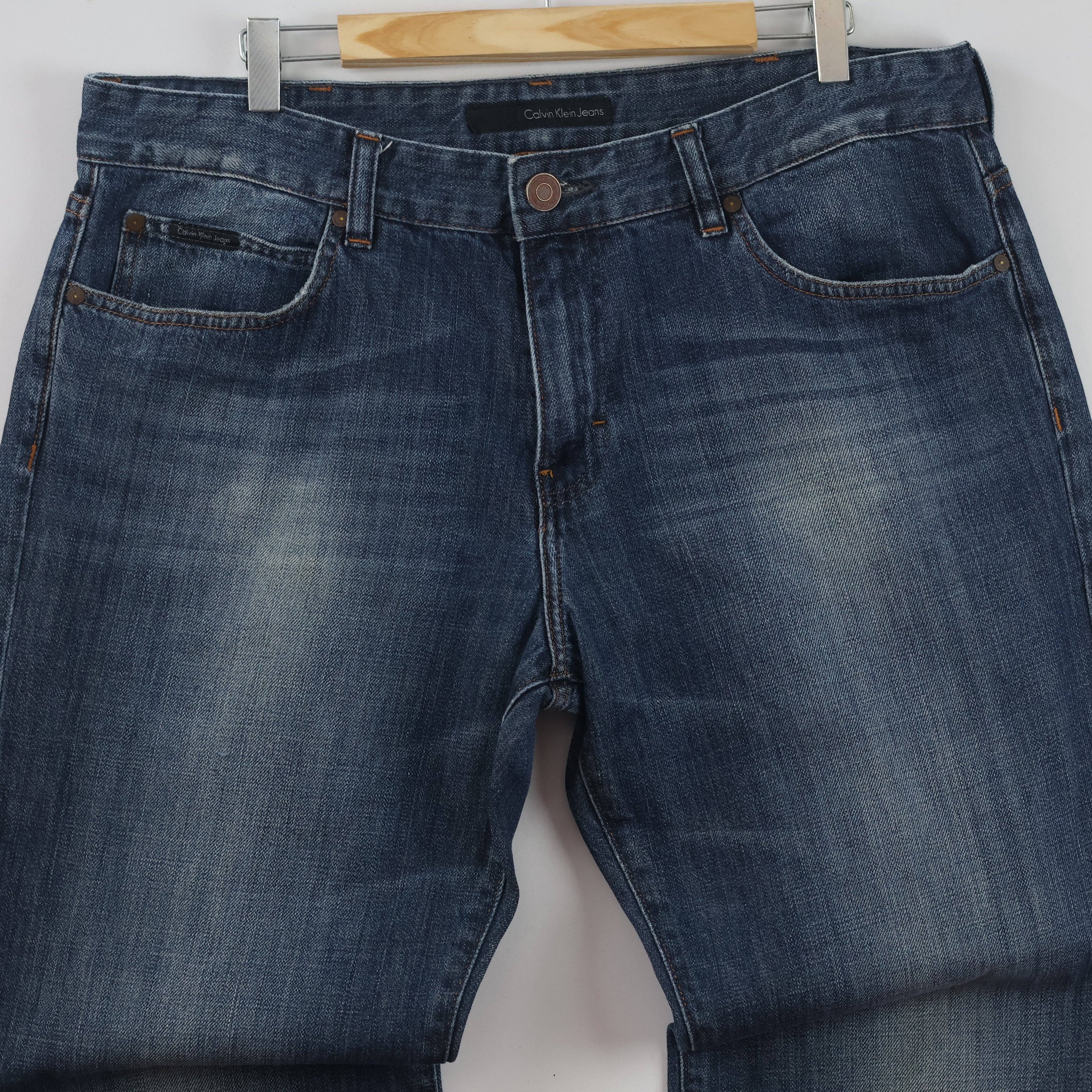 Thrifted Vintage Calvin Klein Jeans Blue Straight Leg Denim Pants Waist:36/ J1117