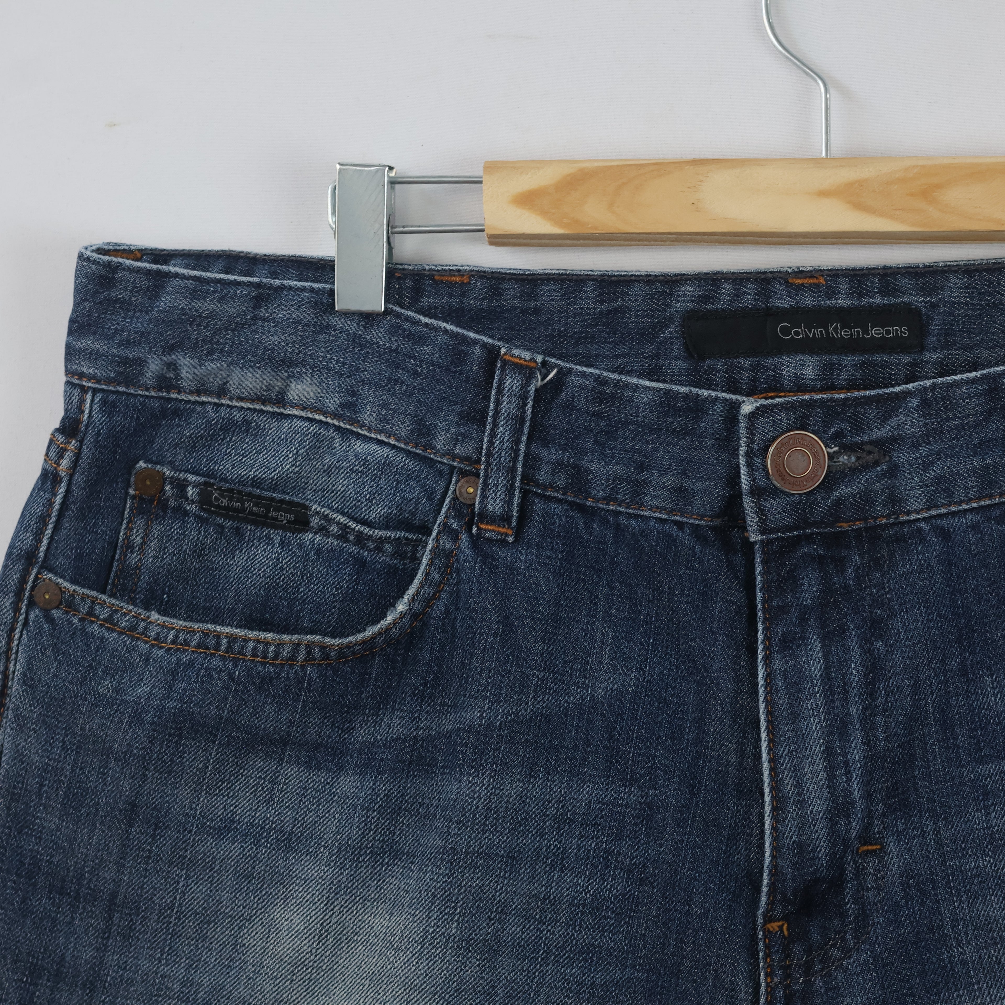 Thrifted Vintage Calvin Klein Jeans Blue Straight Leg Denim Pants Waist:36/ J1117