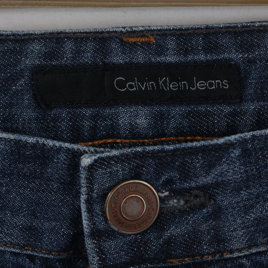 Thrifted Vintage Calvin Klein Jeans Blue Straight Leg Denim Pants Waist:36/ J1117