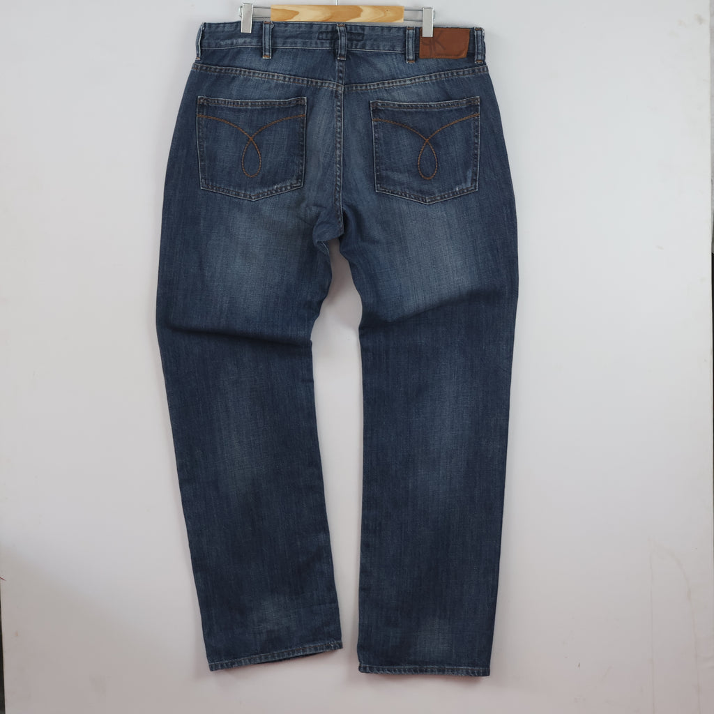 Thrifted Vintage Calvin Klein Jeans Blue Straight Leg Denim Pants Waist:36/ J1117