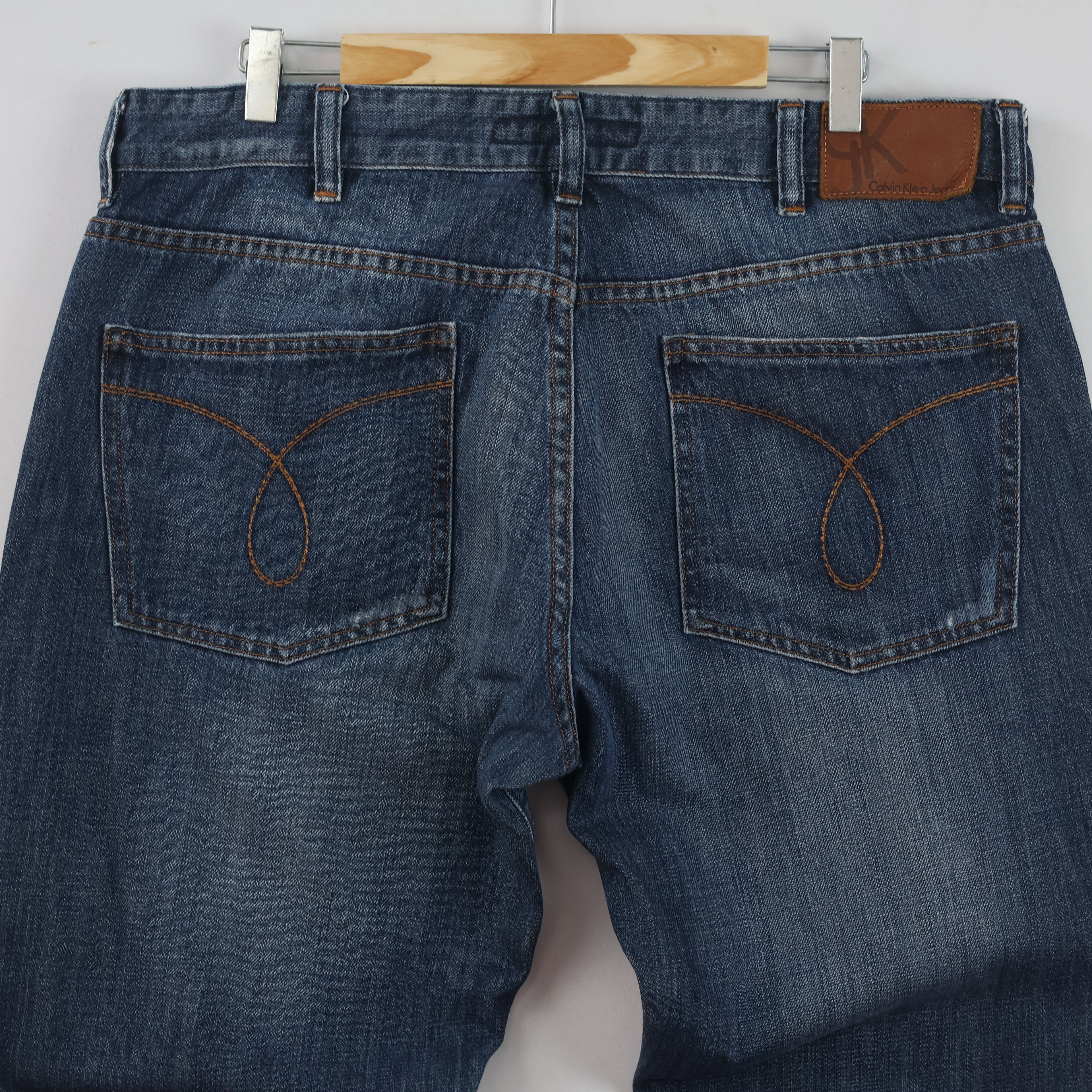 Thrifted Vintage Calvin Klein Jeans Blue Straight Leg Denim Pants Waist:36/ J1117