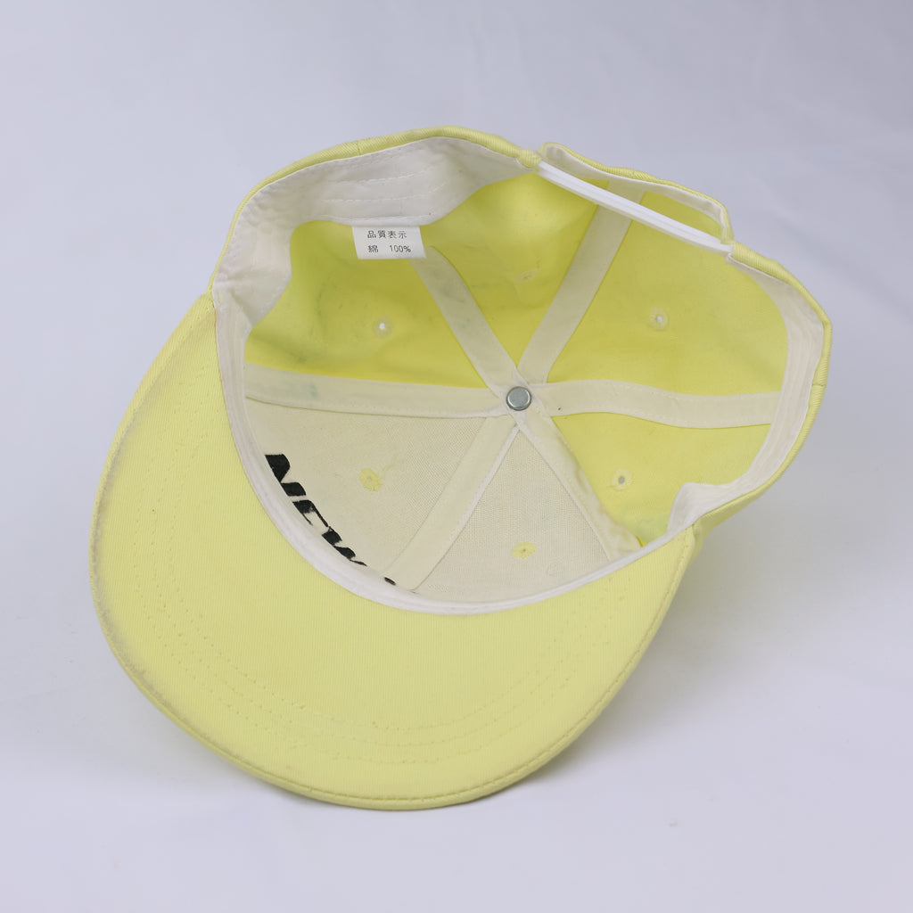 Upside Down New York Embroidery Cap - Neon Yellow Streetwear Snapback
