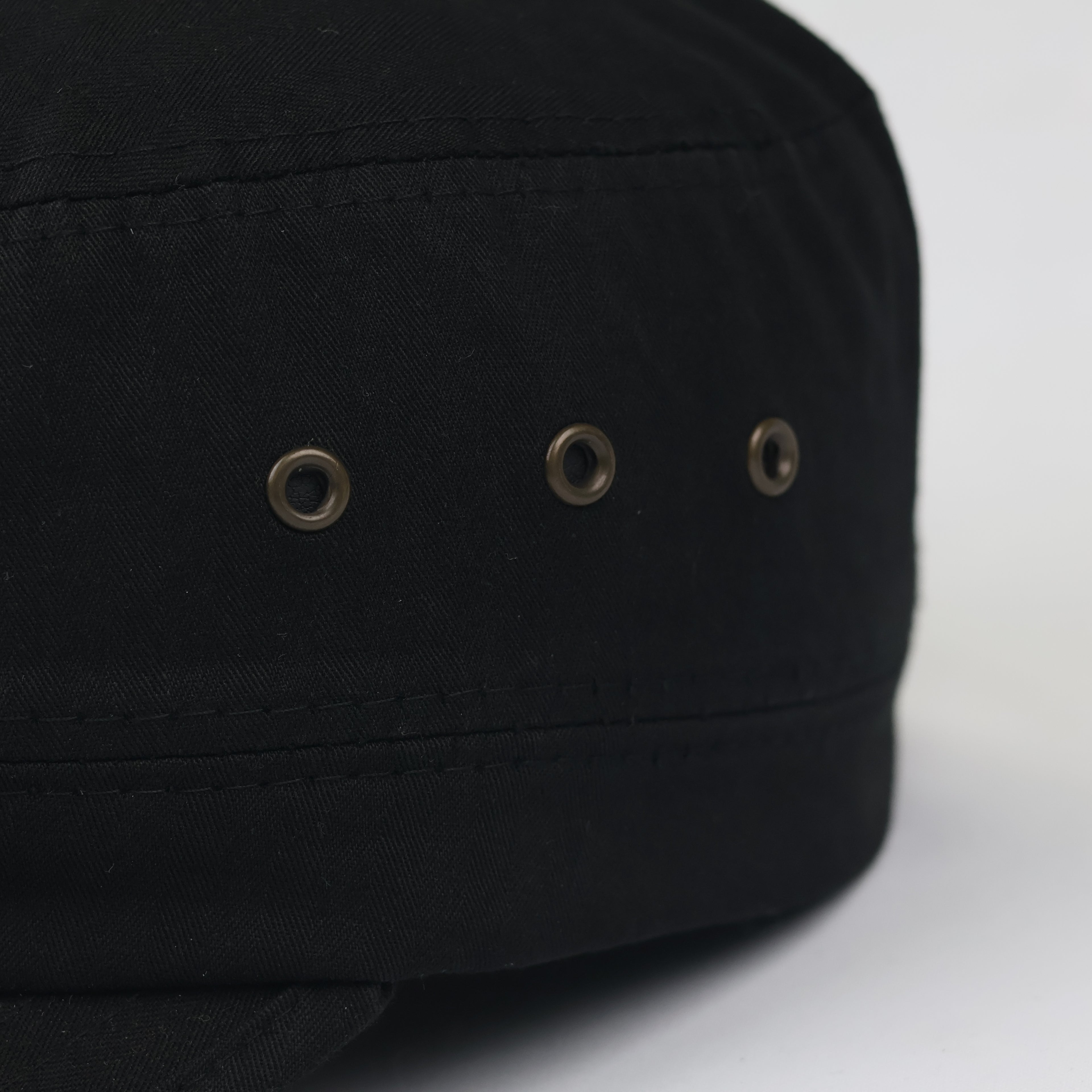 Black Military Cadet Cap - Unisex Cotton Utility Army Style Hat
