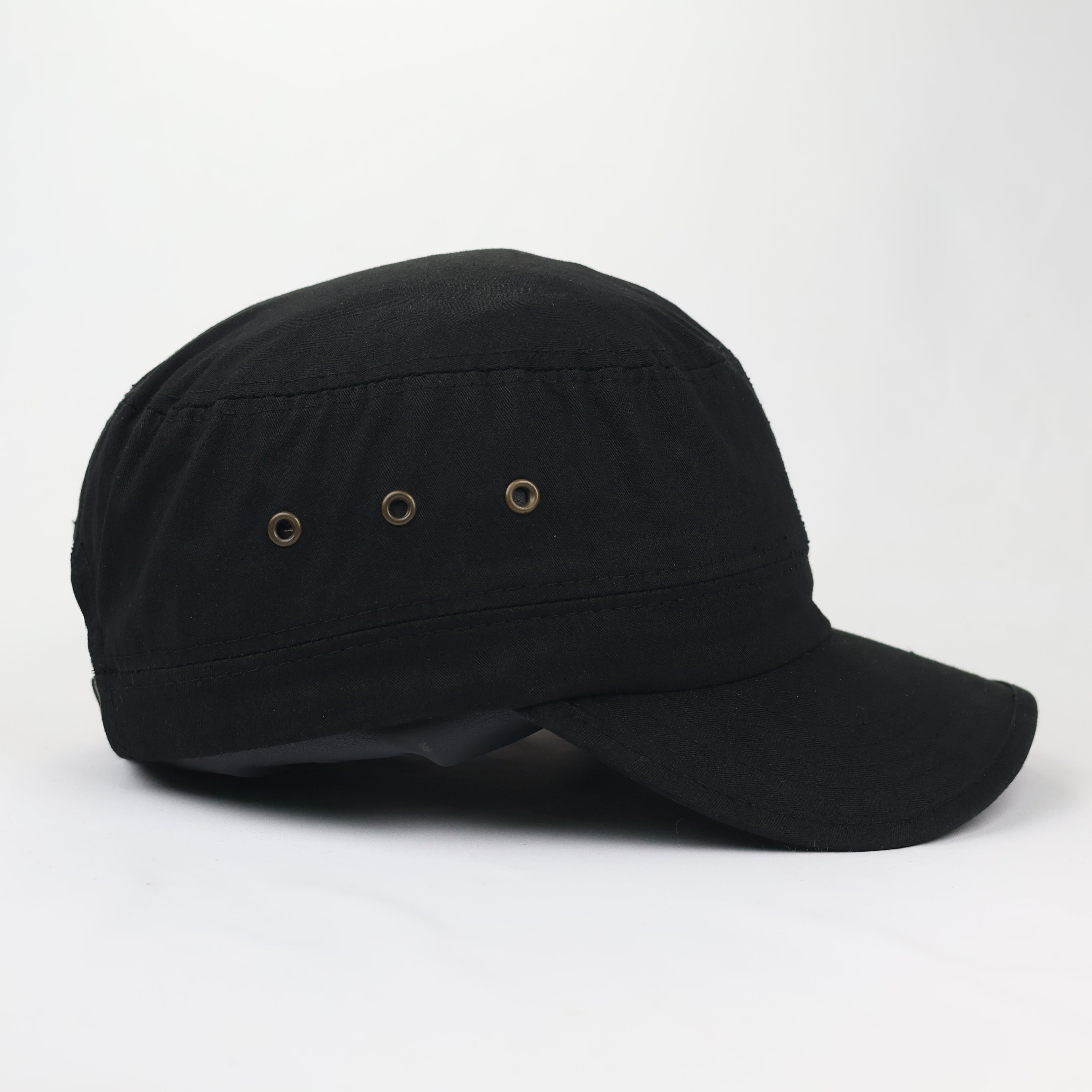 Black Military Cadet Cap - Unisex Cotton Utility Army Style Hat