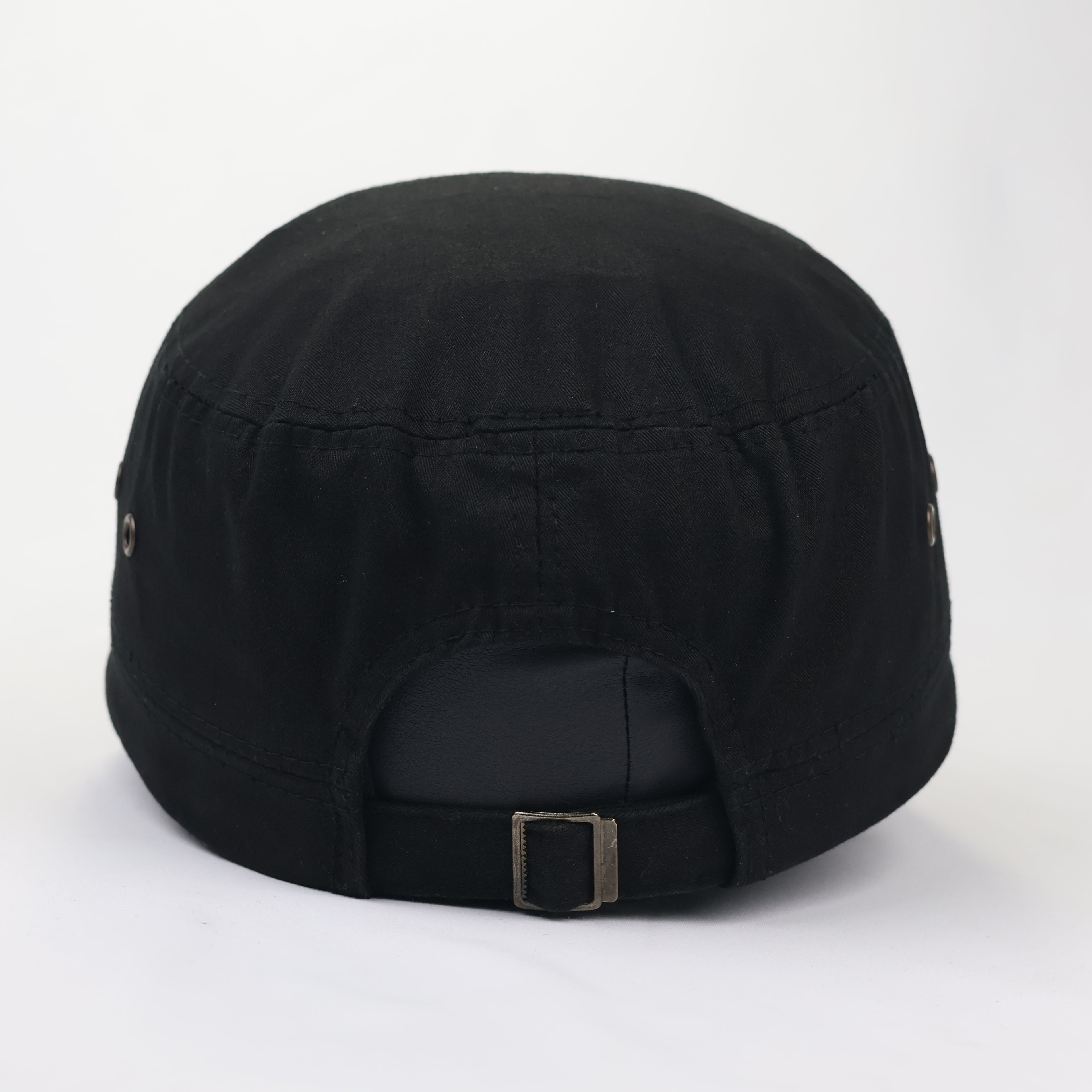 Black Military Cadet Cap - Unisex Cotton Utility Army Style Hat