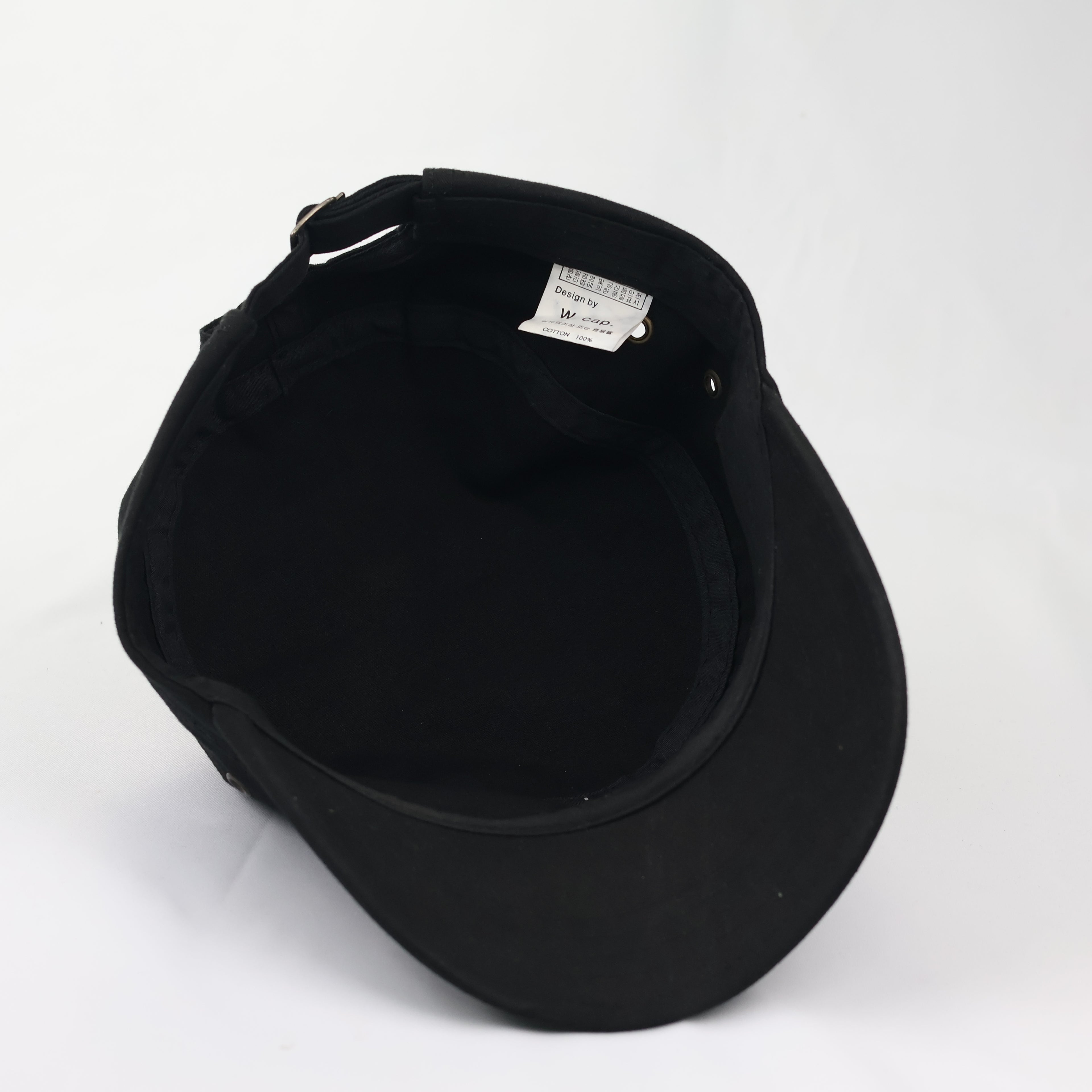 Black Military Cadet Cap - Unisex Cotton Utility Army Style Hat