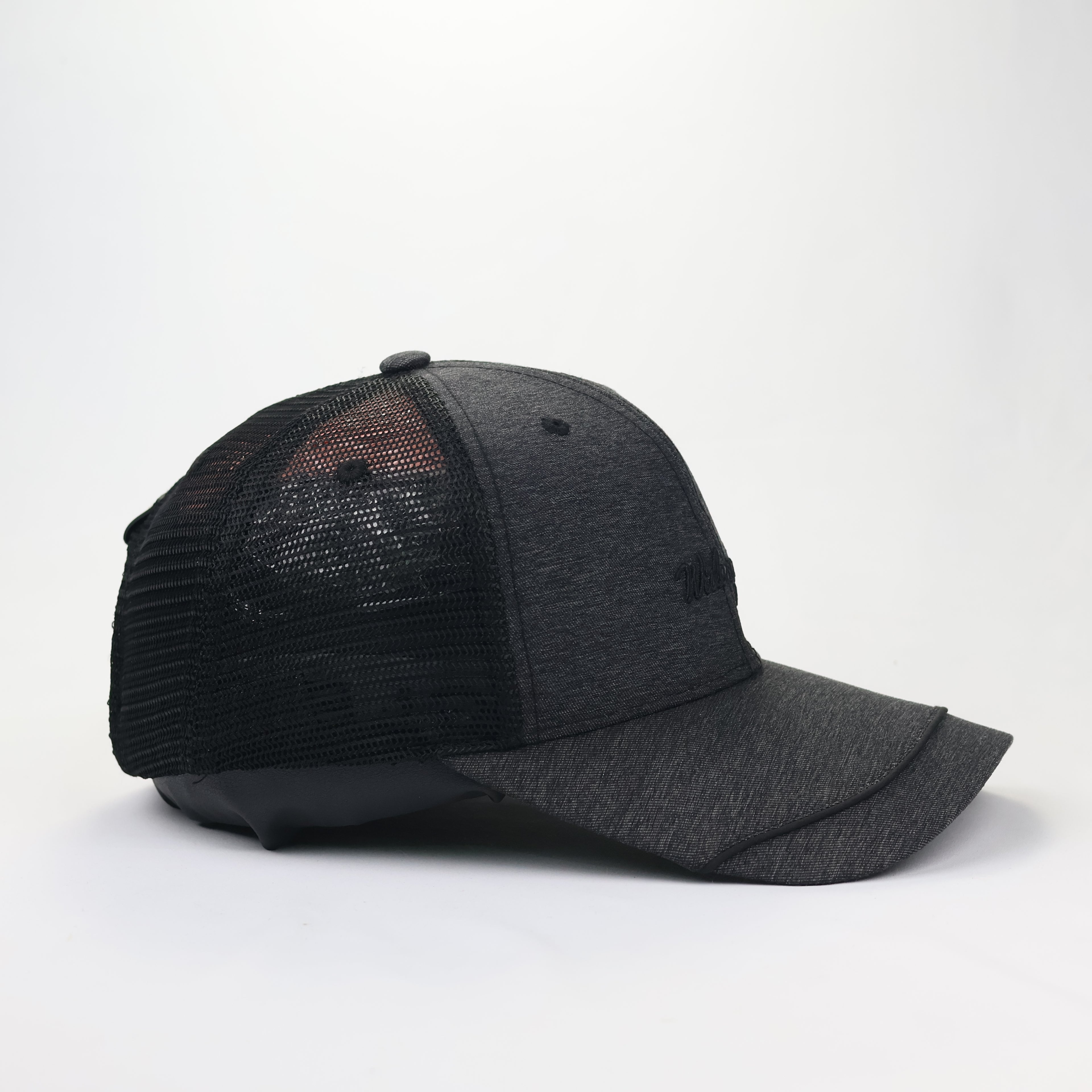 Premium Technical Mesh Snapback - Wide Angle Embroidered Logo - 58cm