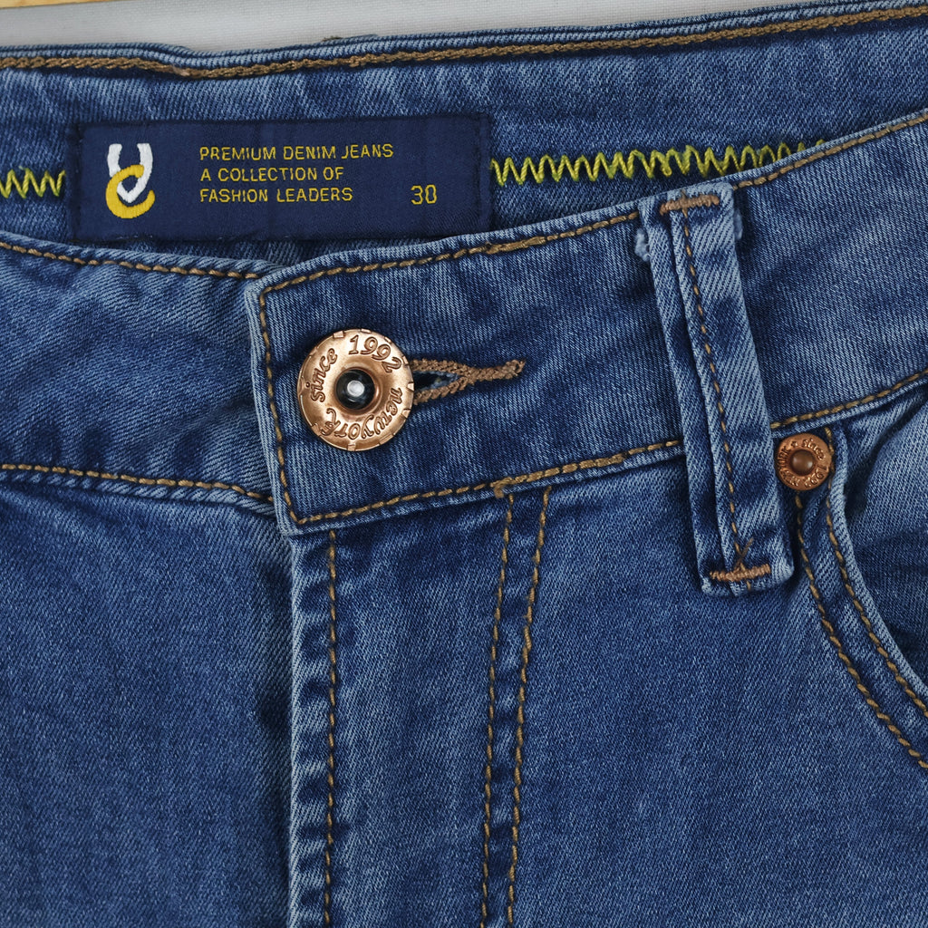 Thrifed Fashion Leaders Premium Denim Blue Distressed Jeans Waist:30/ J1118