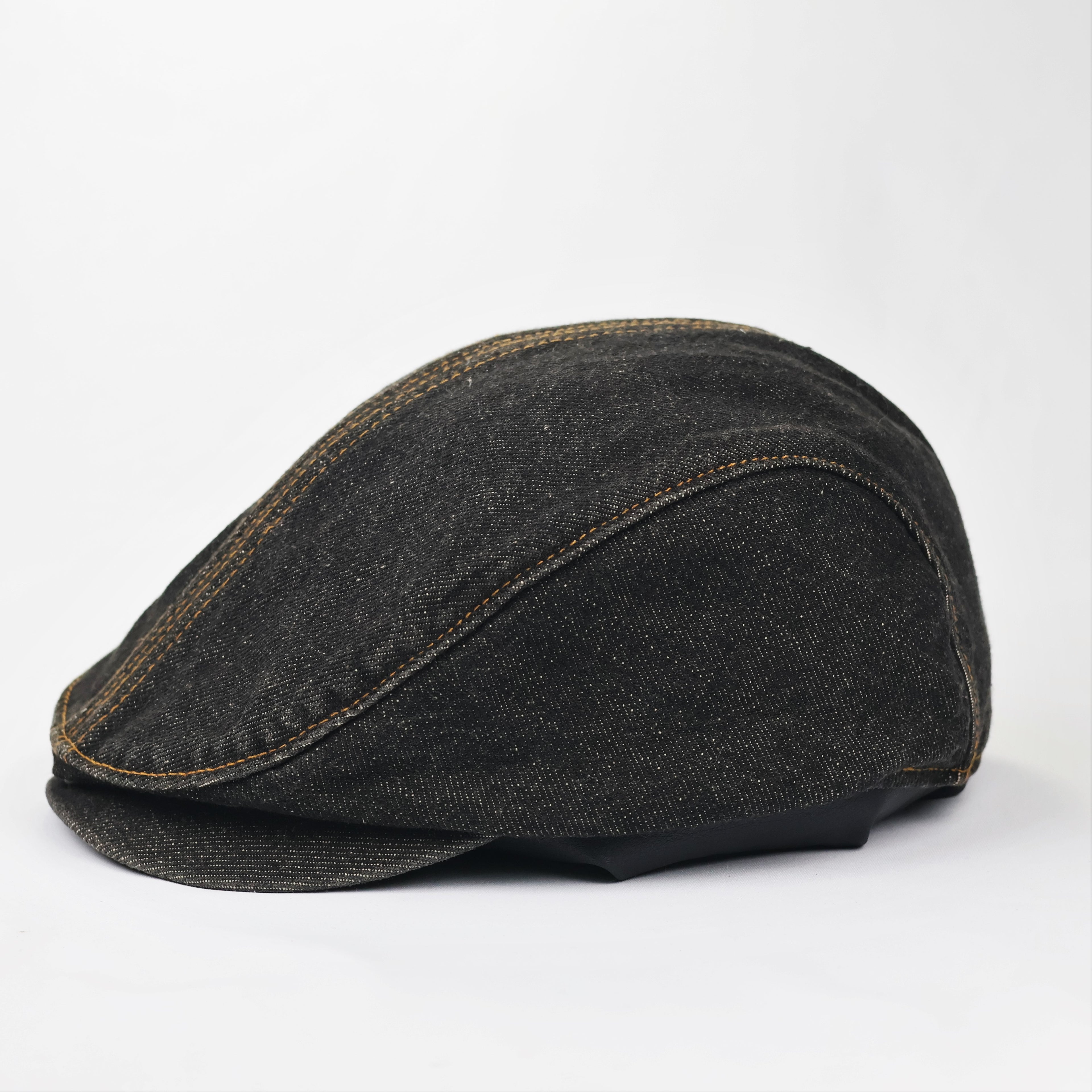Combo Combo Japan Style Denim Beret - Workwear Snap-Brim Flat Cap