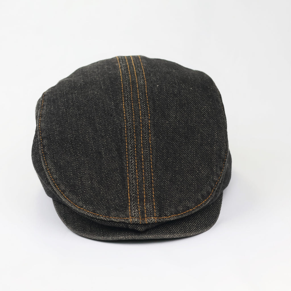 Combo Combo Japan Style Denim Beret - Workwear Snap-Brim Flat Cap
