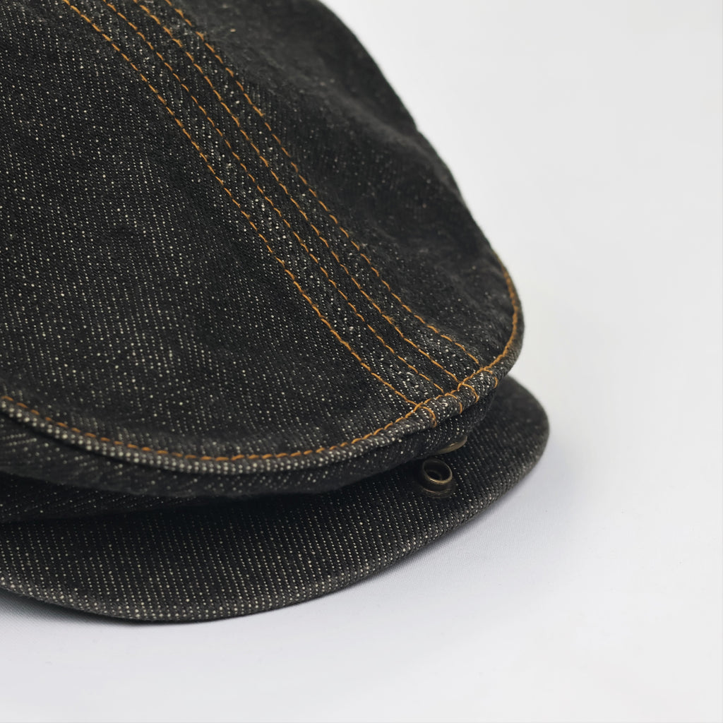 Combo Combo Japan Style Denim Beret - Workwear Snap-Brim Flat Cap