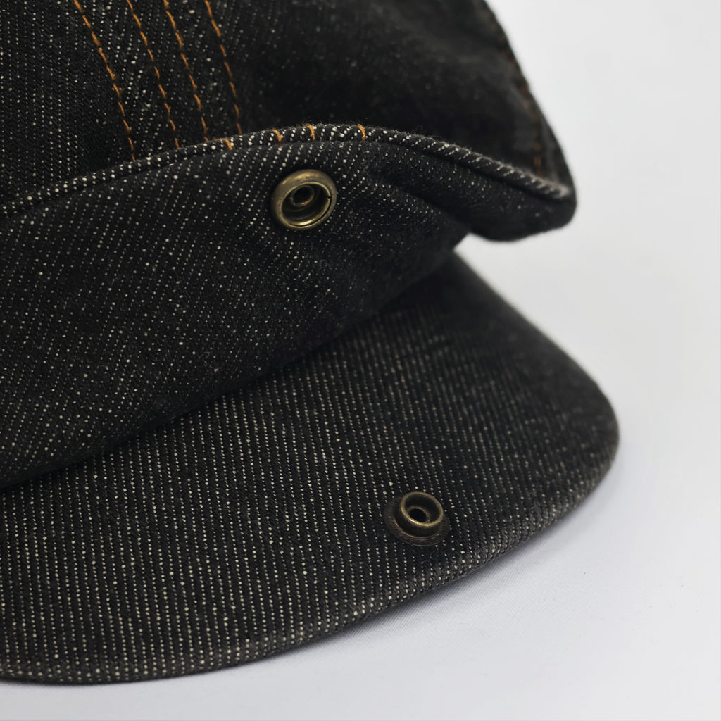 Combo Combo Japan Style Denim Beret - Workwear Snap-Brim Flat Cap