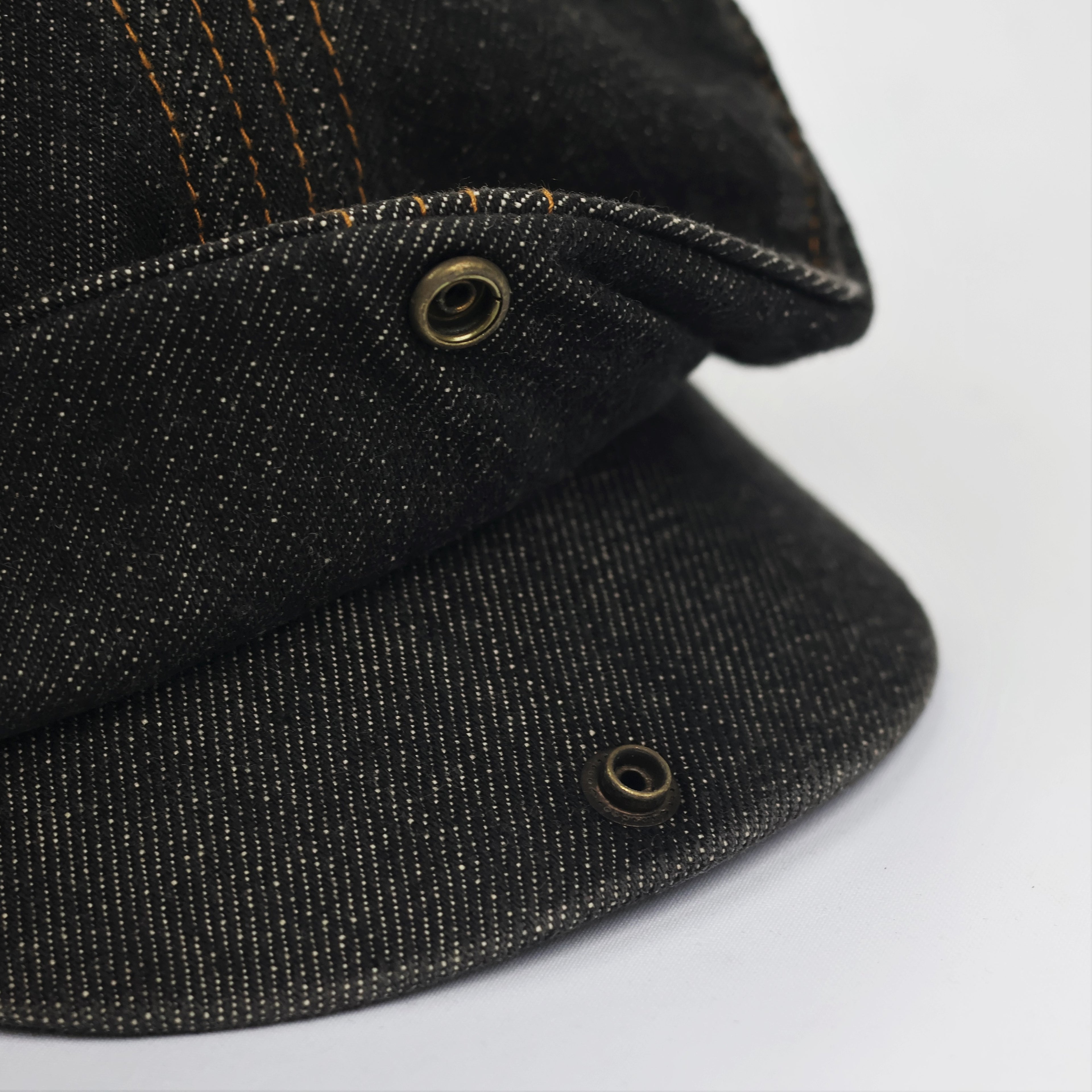 Combo Combo Japan Style Denim Beret - Workwear Snap-Brim Flat Cap