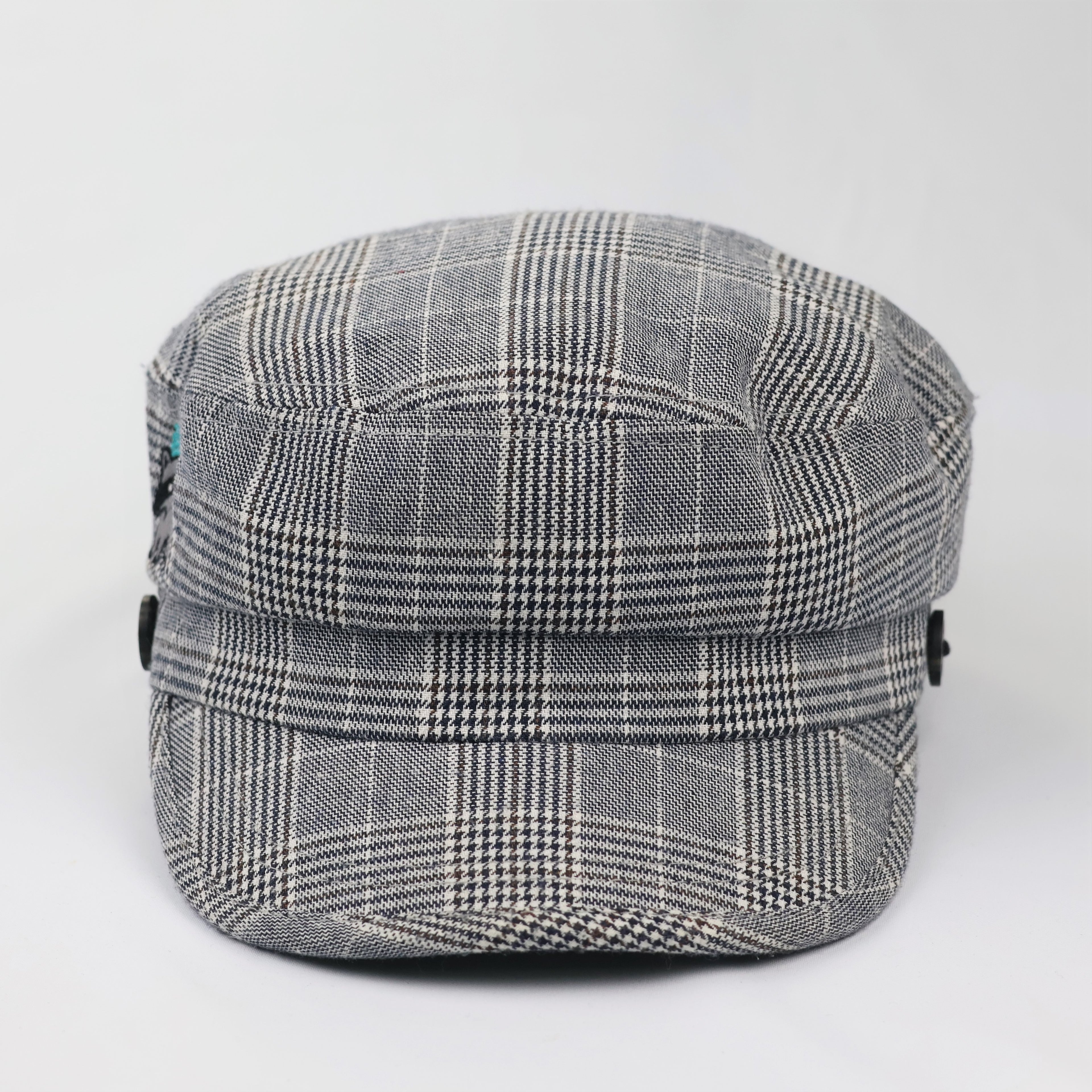 Grey Plaid Newsboy Hat